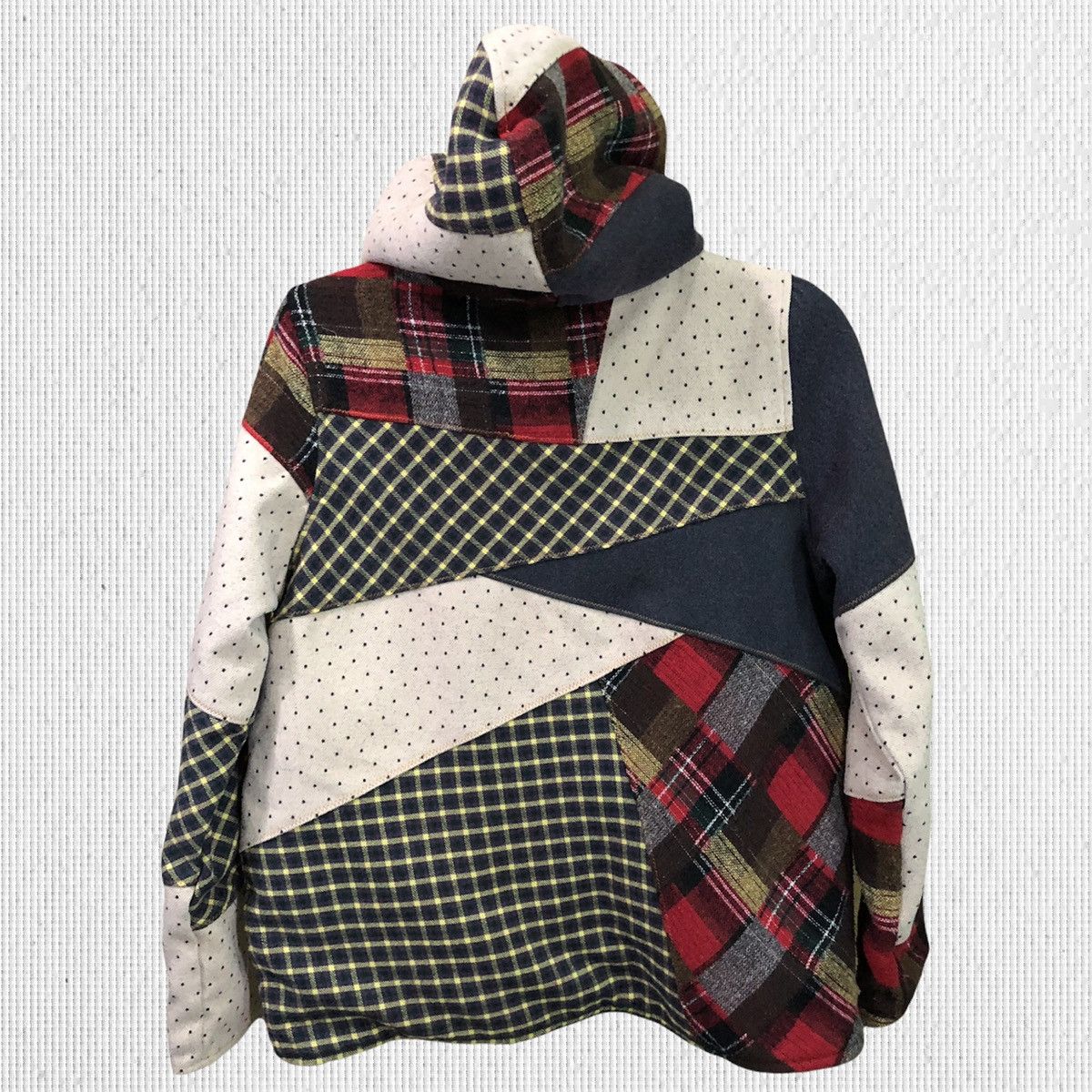 Japanese Brand × Vintage Vintage Cube Sugar Patch Work Wool Hoodie Jacket Size US S / EU 44-46 / 1 - 2 Thumbnail