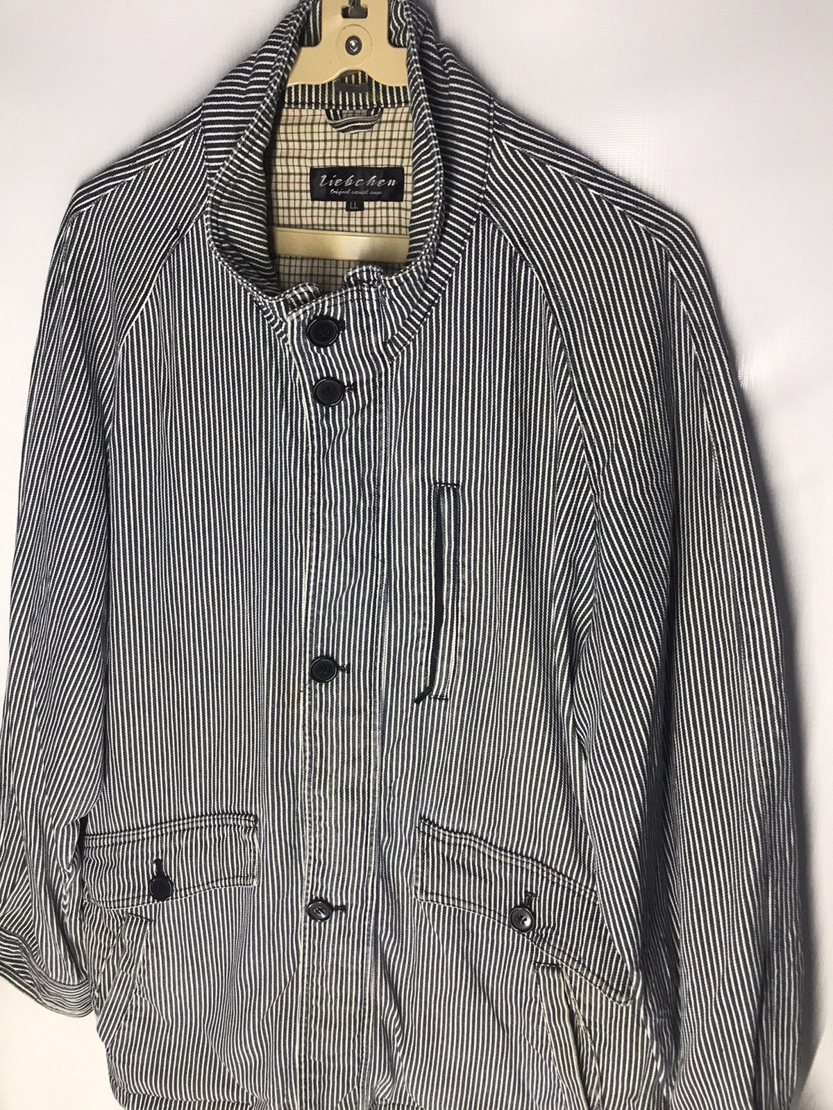 Japanese Brand Vintage stripe workwear jacket by liebchen Size US L / EU 52-54 / 3 - 5 Thumbnail