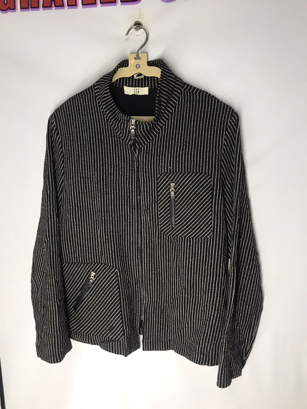 Japanese Brand Stripe wool zipper jacket Size US M / EU 48-50 / 2 - 5 Thumbnail
