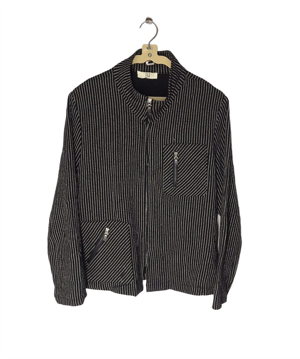 Japanese Brand Stripe wool zipper jacket Size US M / EU 48-50 / 2 - 1 Thumbnail
