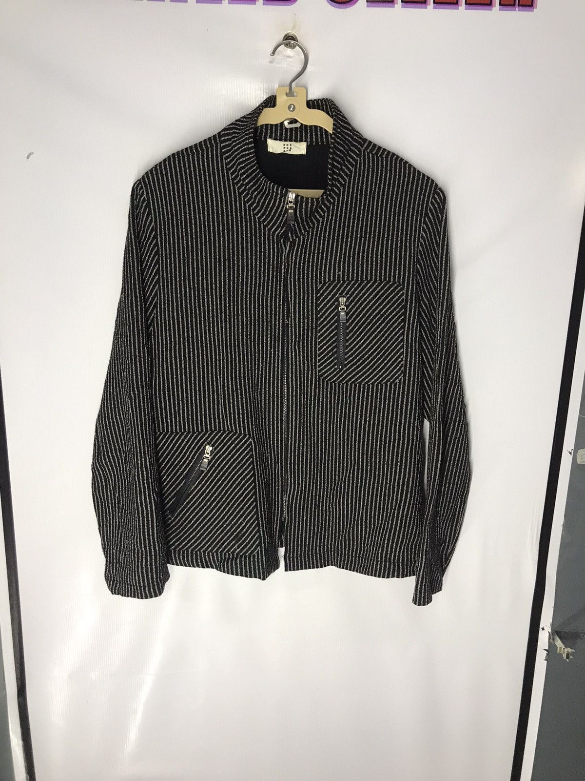 Japanese Brand Stripe wool zipper jacket Size US M / EU 48-50 / 2 - 6 Thumbnail