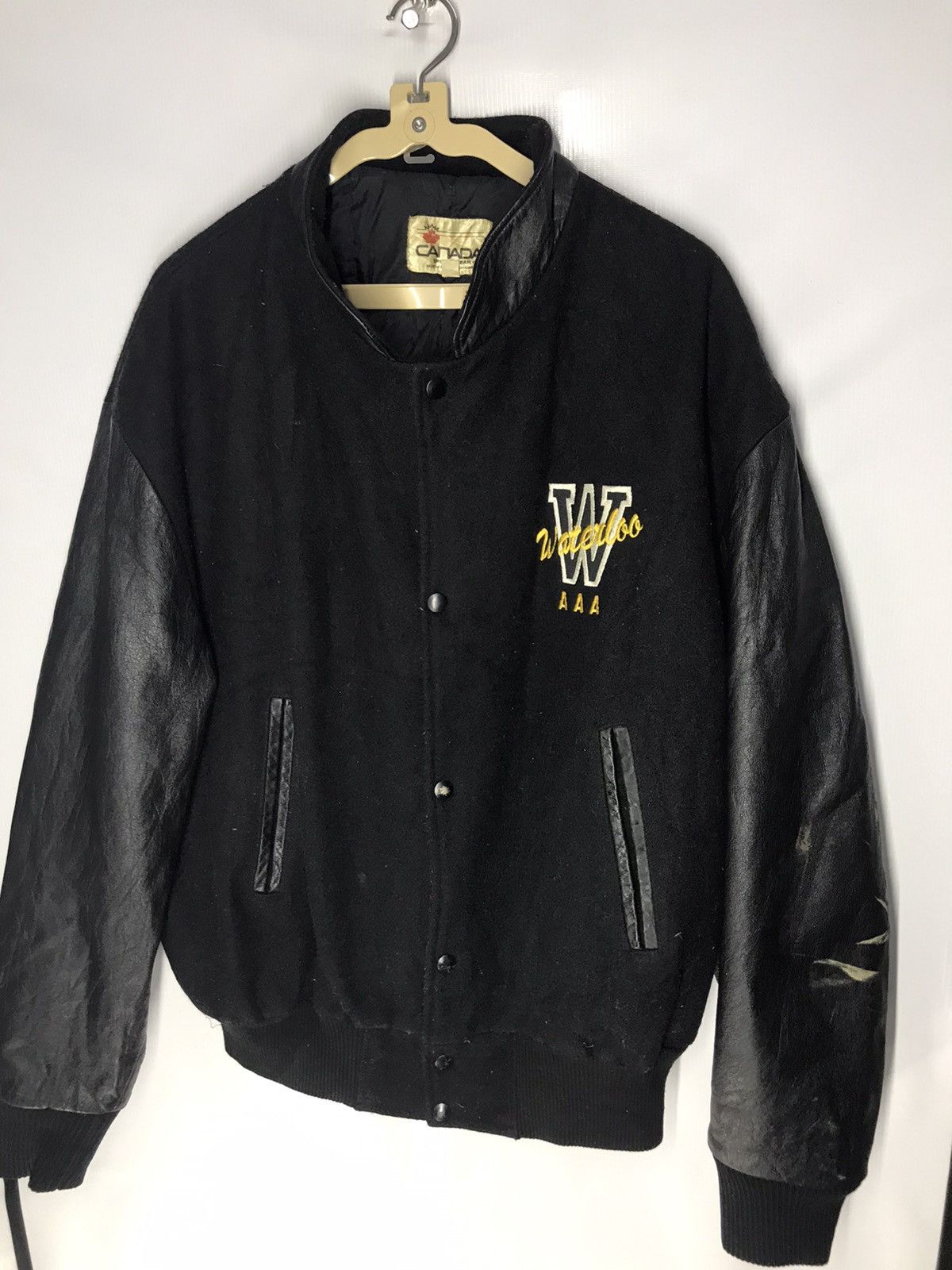 Vintage 🔥best offer🔥Vintage Canada sportwear wool leather sleeve Size US XL / EU 56 / 4 - 6 Thumbnail