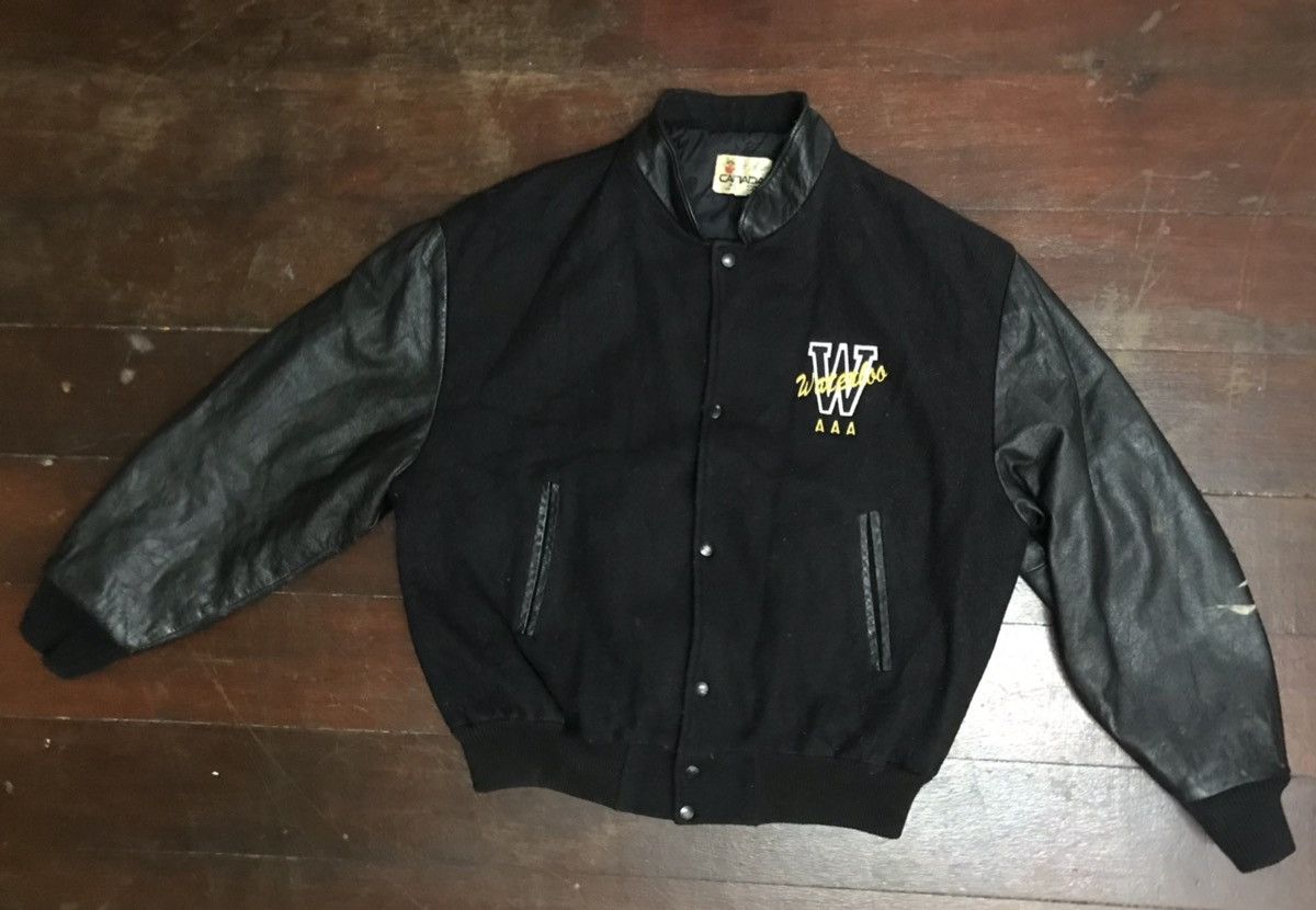 Vintage 🔥best offer🔥Vintage Canada sportwear wool leather sleeve Size US XL / EU 56 / 4 - 3 Thumbnail
