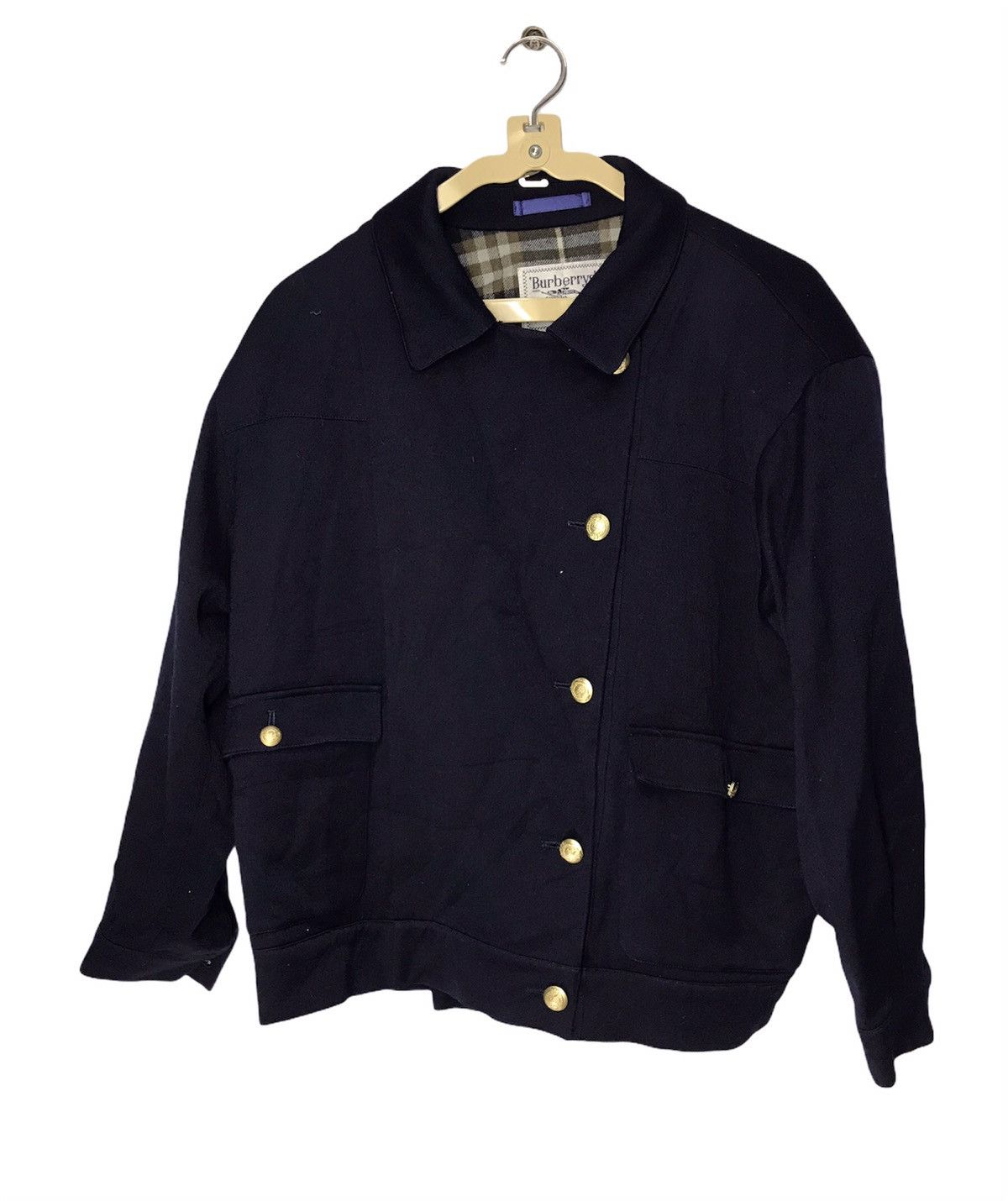 Burberry × Vintage Vintage Burberry wool jacket gold button up Size US M / EU 48-50 / 2 - 2 Thumbnail