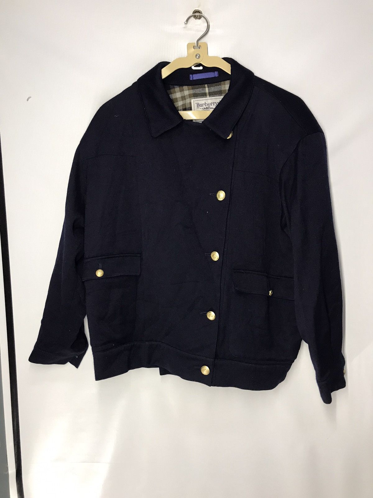Burberry × Vintage Vintage Burberry wool jacket gold button up Size US M / EU 48-50 / 2 - 13 Thumbnail