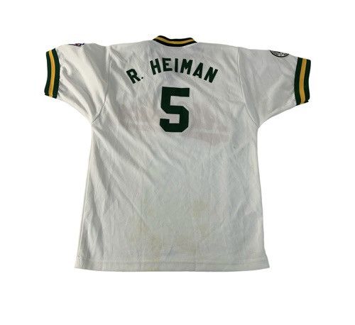 Vintage Evans Athletic R Heiman 5 Ringer Jerseys Spell Out Tee Size US M / EU 48-50 / 2 - 2 Thumbnail