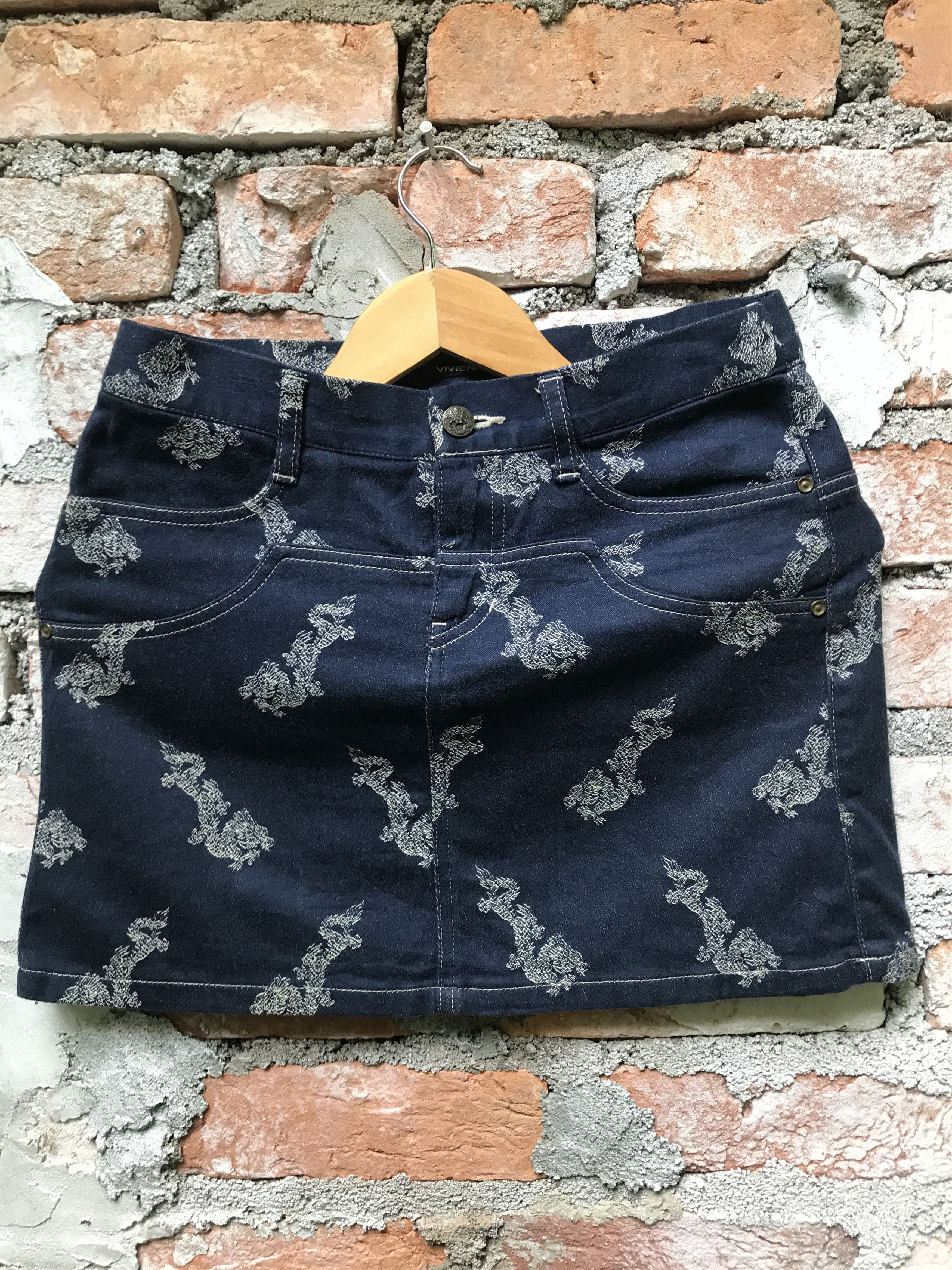 Vivienne Tam Dragon Full Print Skirt