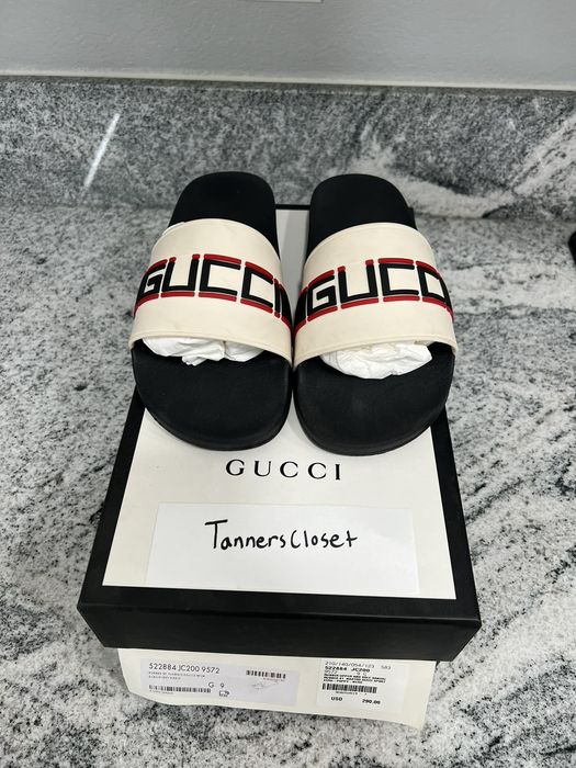 Gucci cheap ecru slides