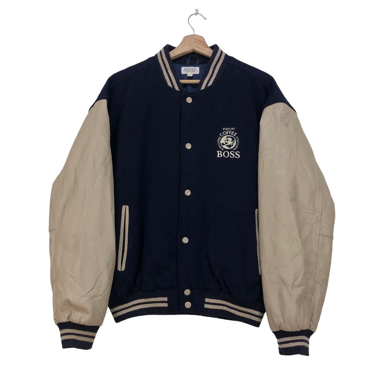 Vintage 🔥Vintage Varsity Suntory Coffee Letterman Embroidered Logo Size US L / EU 52-54 / 3 - 3 Thumbnail