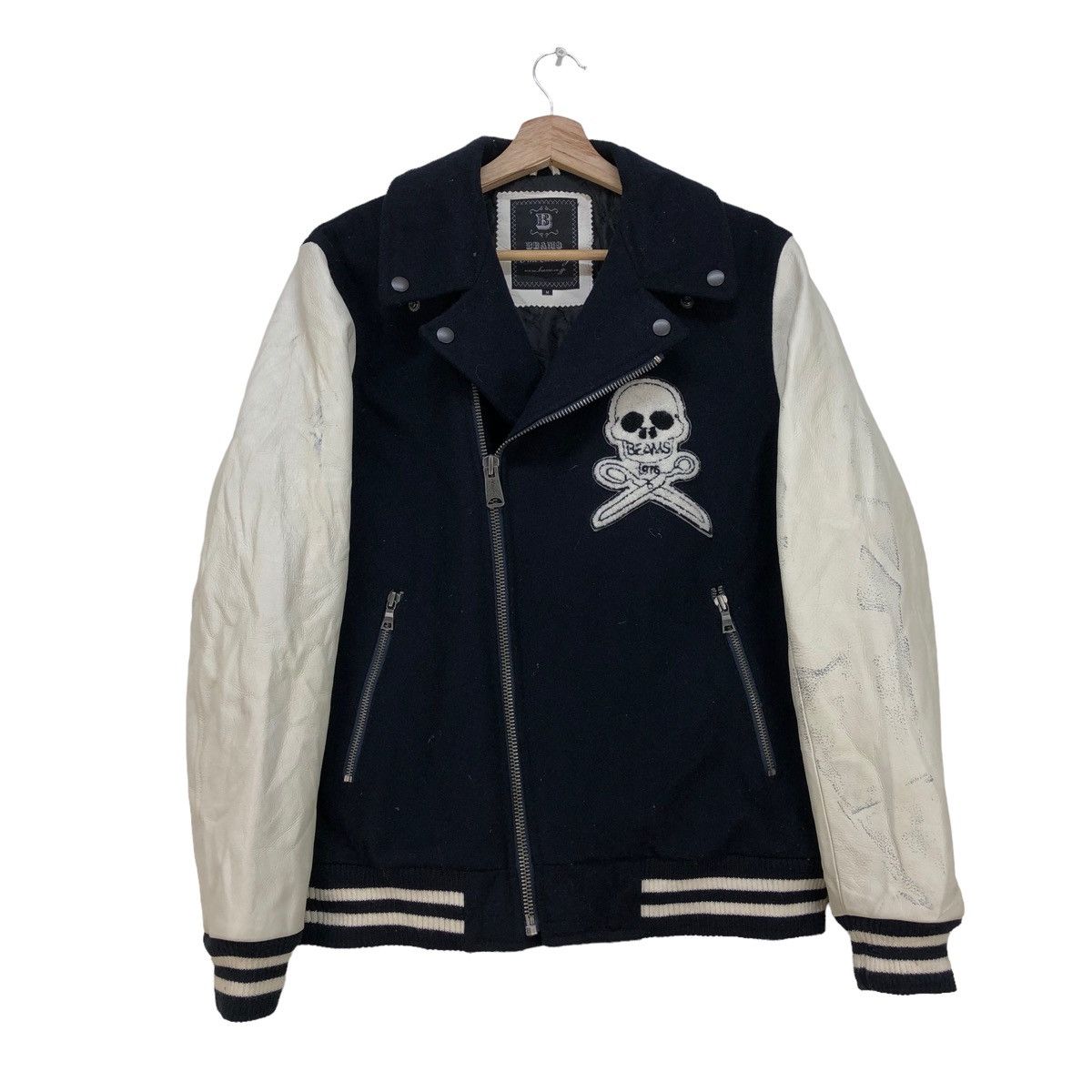 Beams Plus Beams USED ZIP LEATHER JKT size M | Grailed