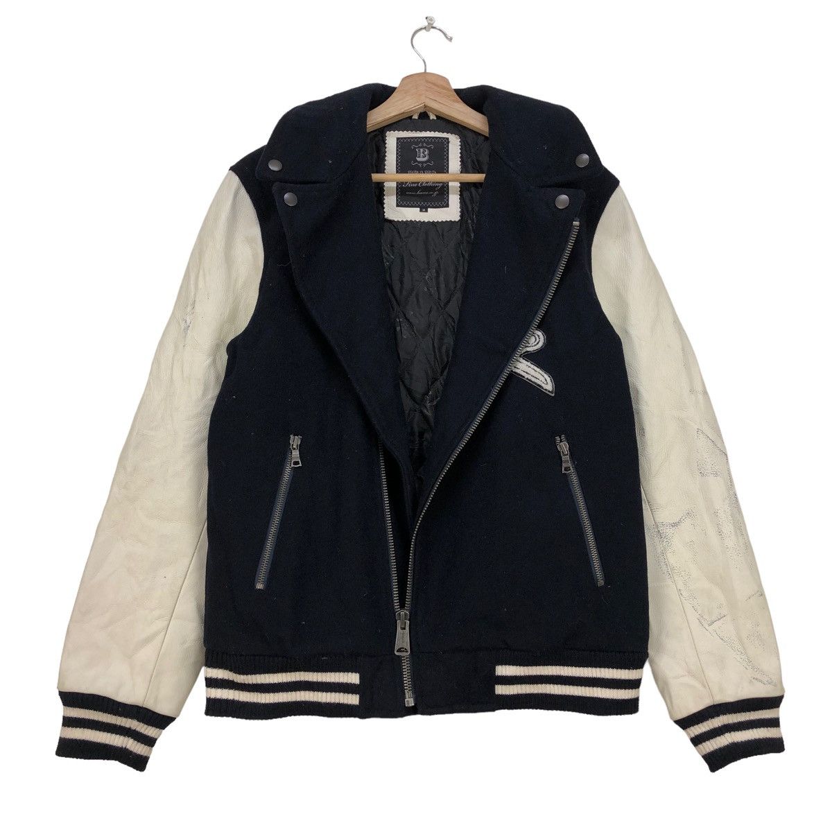 Beams Plus 🔥Rare!Vtg Beams Varsity Asymmetrical Embroidered Skull Logo Size US M / EU 48-50 / 2 - 3 Thumbnail