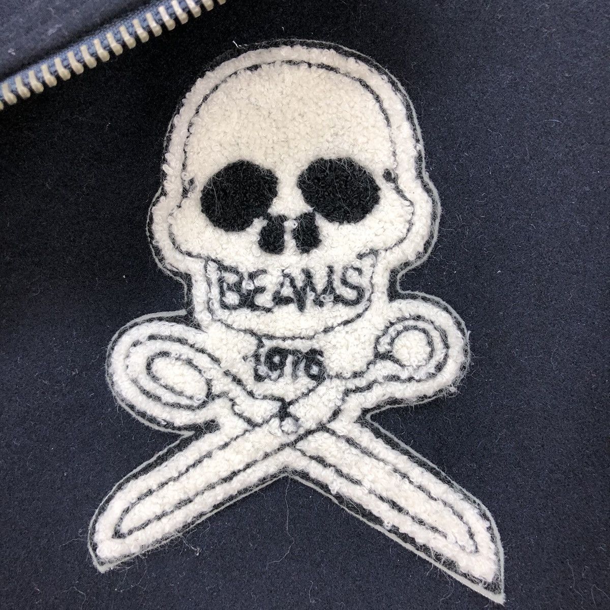 Beams Plus 🔥Rare!Vtg Beams Varsity Asymmetrical Embroidered Skull Logo Size US M / EU 48-50 / 2 - 7 Thumbnail