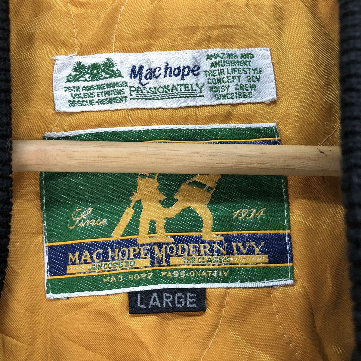 Vintage Vintage All Black Mac Hope Varsity Letterman Size US L / EU 52-54 / 3 - 3 Thumbnail