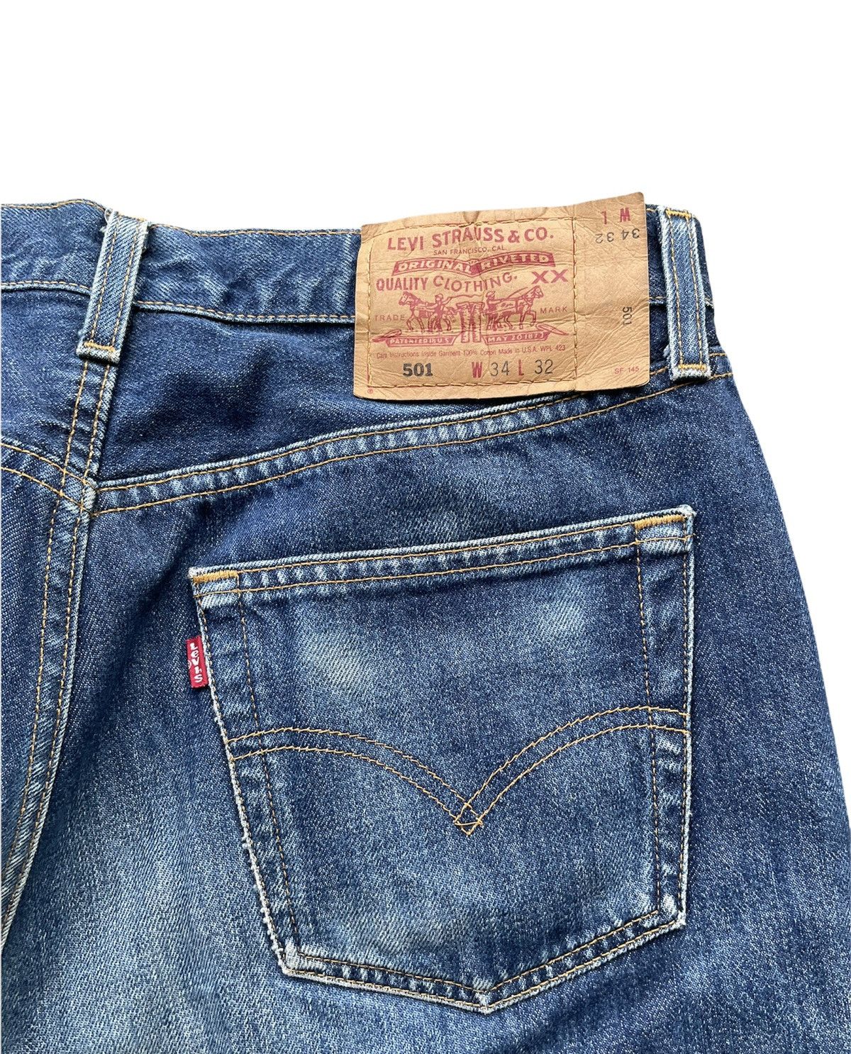 Levi's Vintage Levis 501 2000 USA Faded Wash Denim Size US 33 - 10 Thumbnail