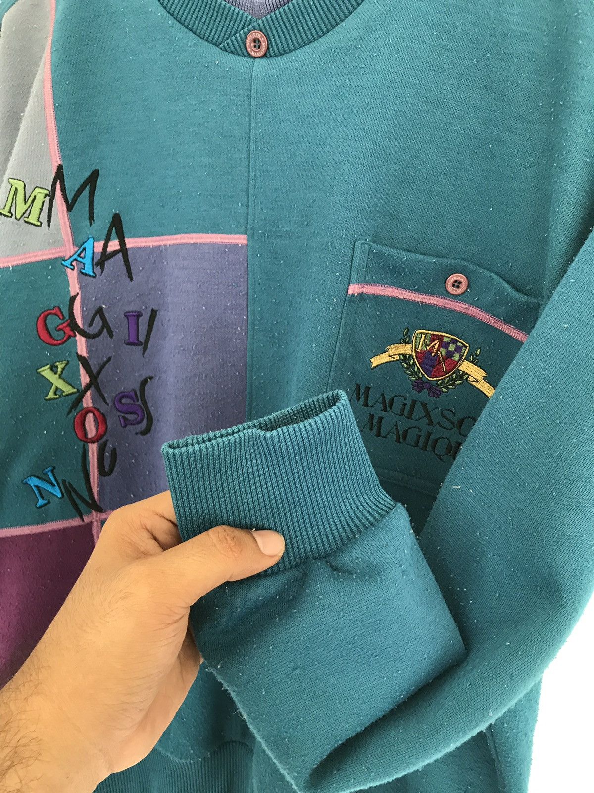 Vintage Vintage Magixson Multicolour Single Pocket Sweatshirt Size US L / EU 52-54 / 3 - 6 Thumbnail