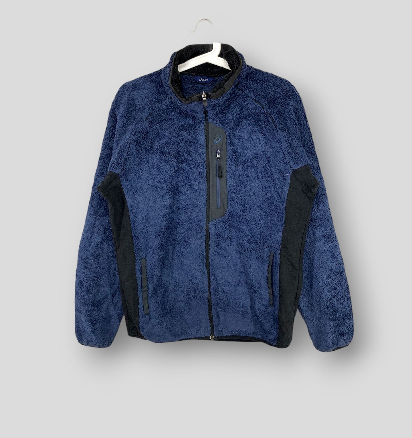 Vintage Asics small logo pocket fleece jacket