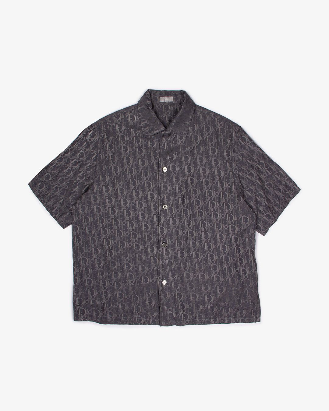 image of Dior Oblique Monogram Button Up Shirt | 42 in Grey, Men's (Size XL)