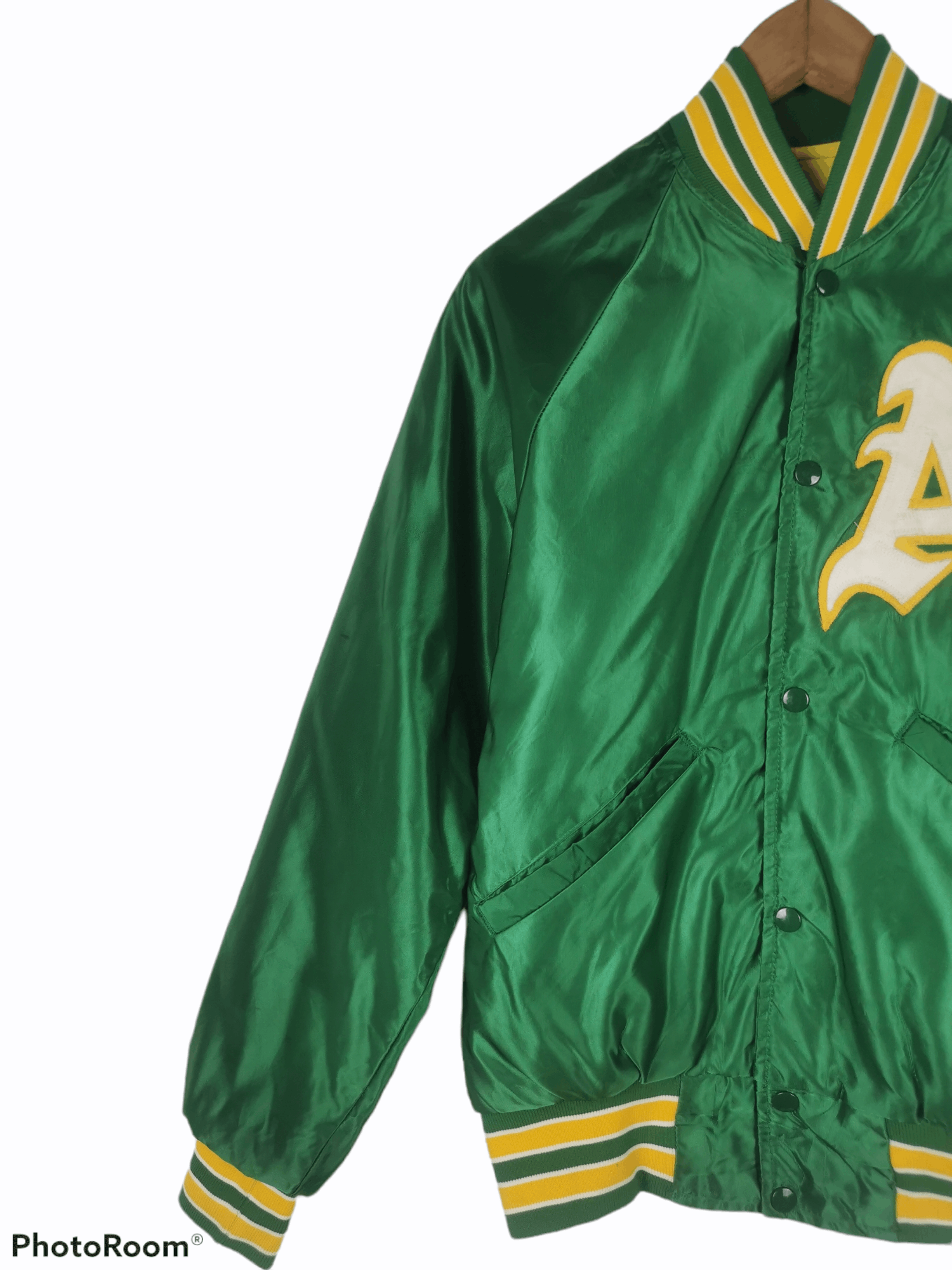 MLB Vintage Oakland Athletics A's Starter Satin Bomber Jacket Size US M / EU 48-50 / 2 - 2 Thumbnail