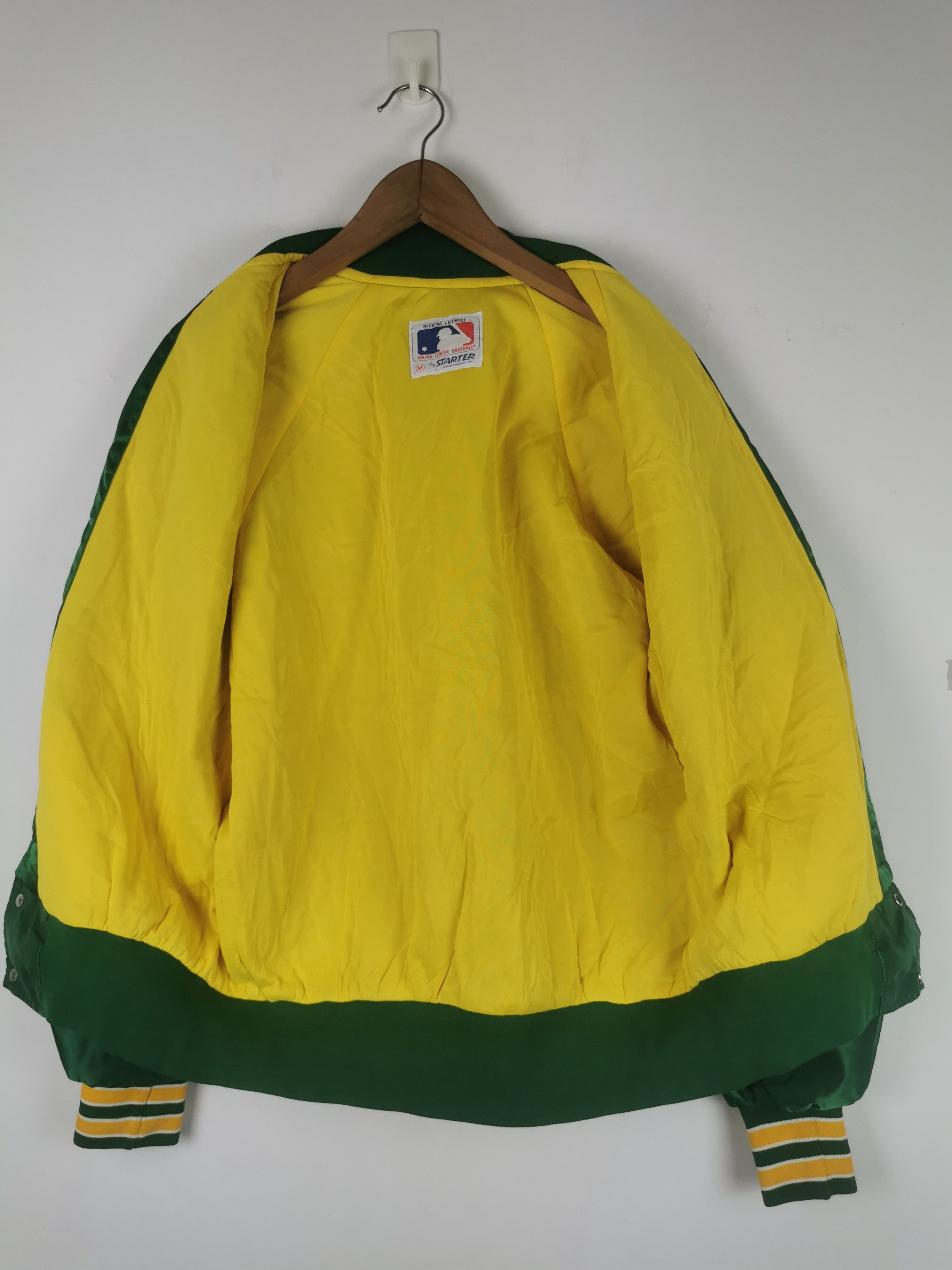 MLB Vintage Oakland Athletics A's Starter Satin Bomber Jacket Size US M / EU 48-50 / 2 - 6 Thumbnail