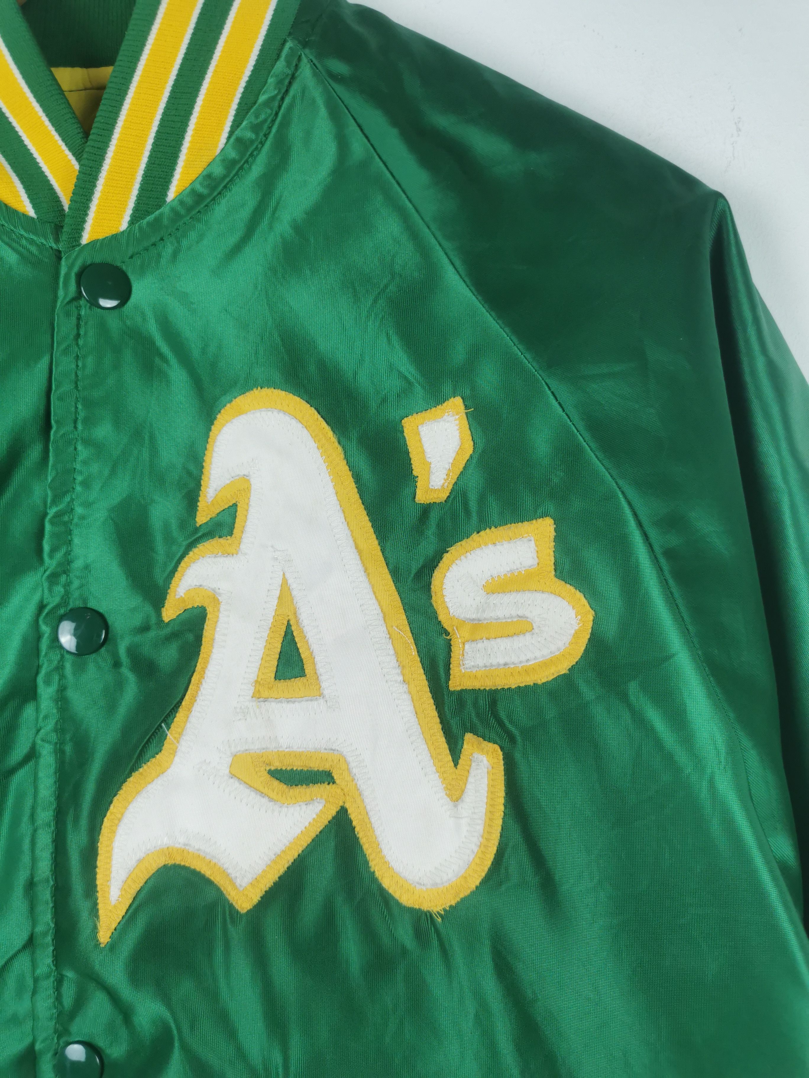 MLB Vintage Oakland Athletics A's Starter Satin Bomber Jacket Size US M / EU 48-50 / 2 - 4 Thumbnail