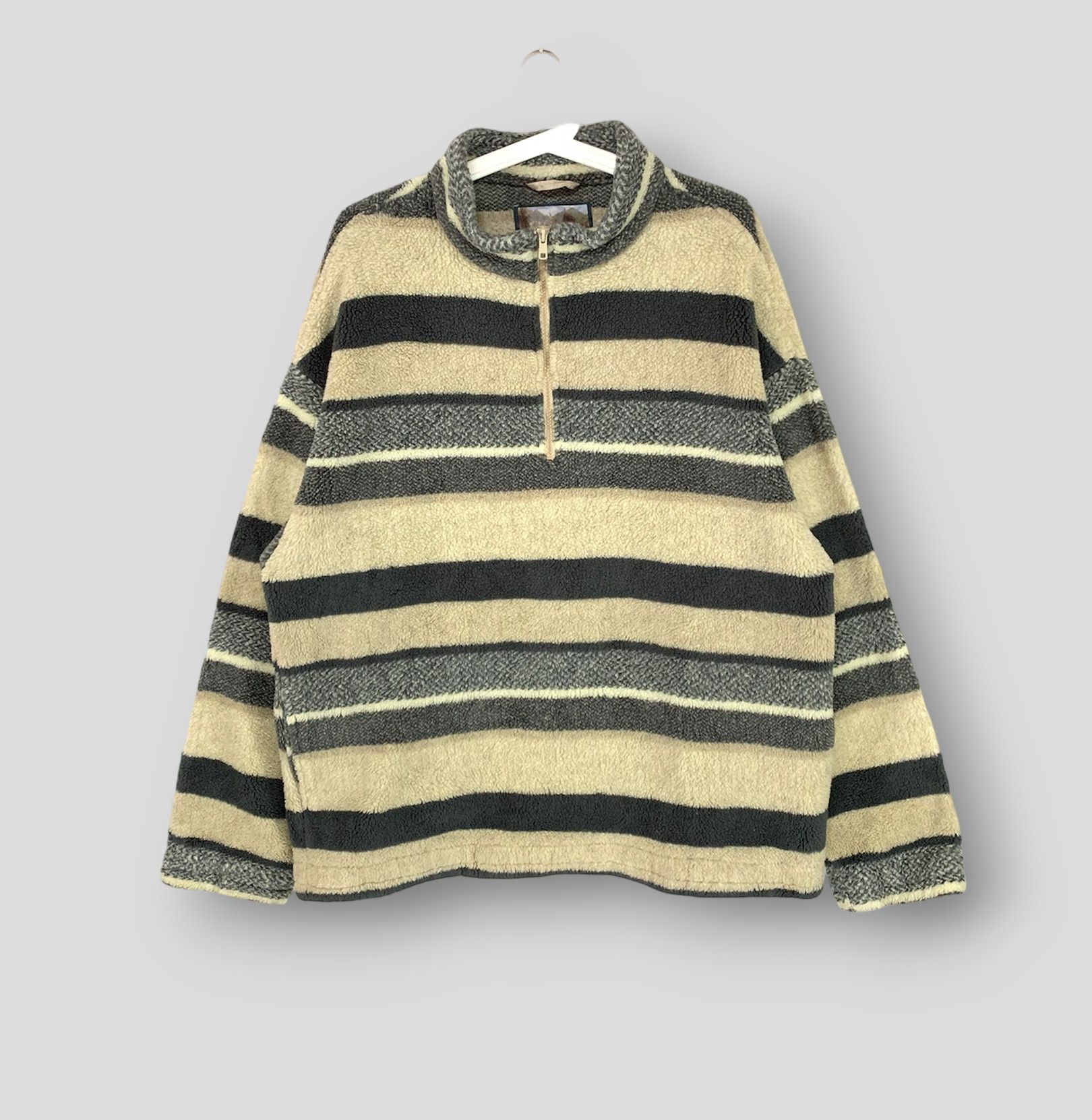 Vintage Flying scotsman stripe fleece pullover