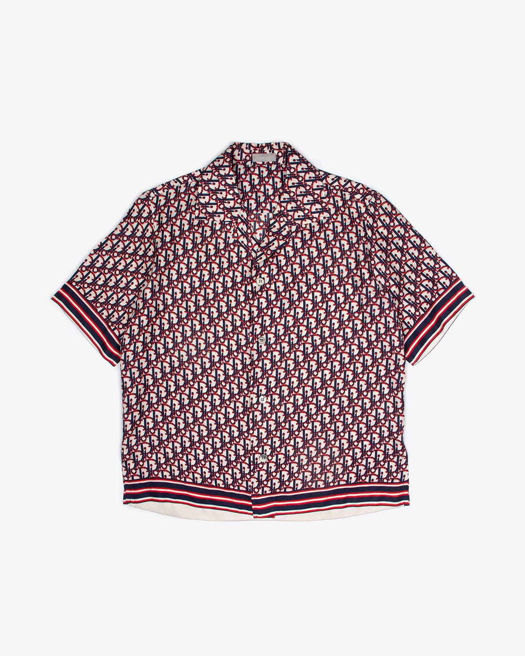 Pre-owned Dior Oblique Monogram Button Up Shirt | 38 In Red