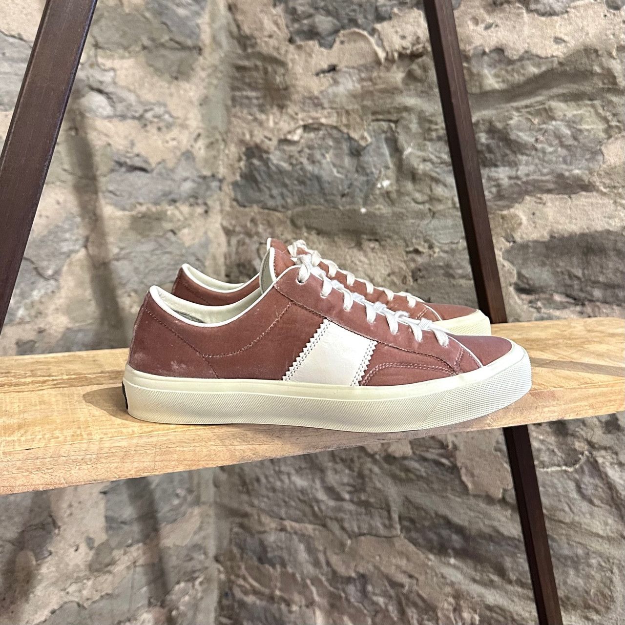 Tom Ford Tom Ford Pink Velvet Cambridge Low-top Sneakers Size US 8 / EU 41 - 1 Thumbnail