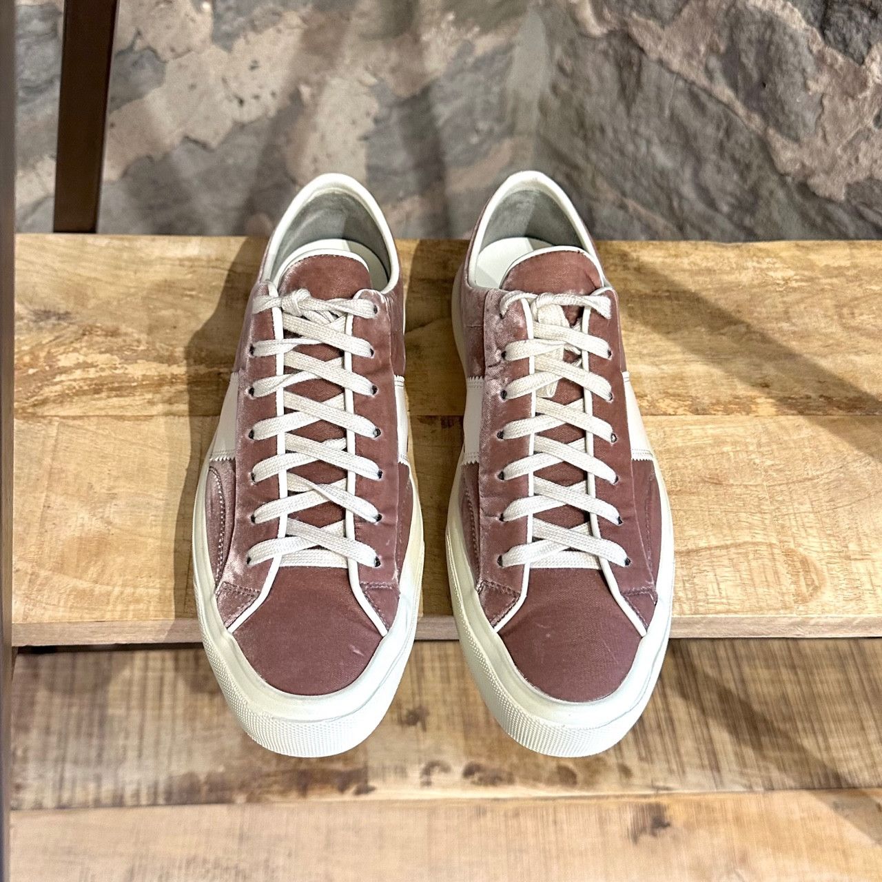Tom Ford Tom Ford Pink Velvet Cambridge Low-top Sneakers Size US 8 / EU 41 - 2 Thumbnail