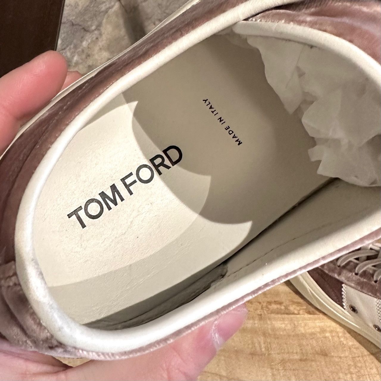 Tom Ford Tom Ford Pink Velvet Cambridge Low-top Sneakers Size US 8 / EU 41 - 9 Thumbnail