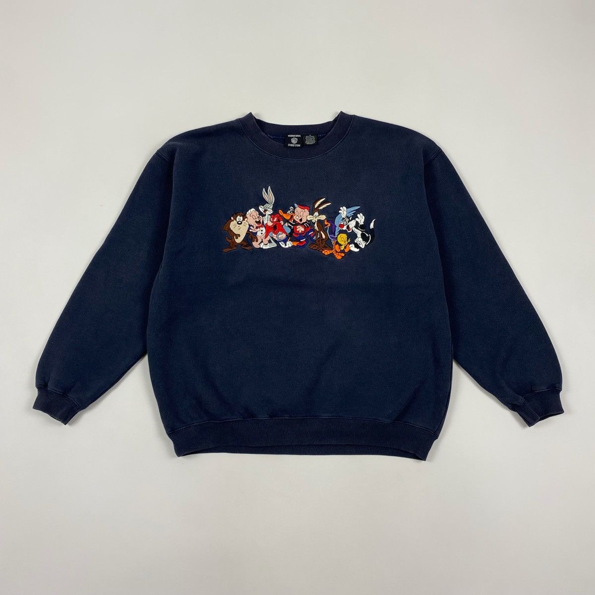 Vintage × Warner Bros 1996 Vintage Warner Bros Studio Embroidery Logo Sweatshirt Size US S / EU 44-46 / 1 - 1 Thumbnail