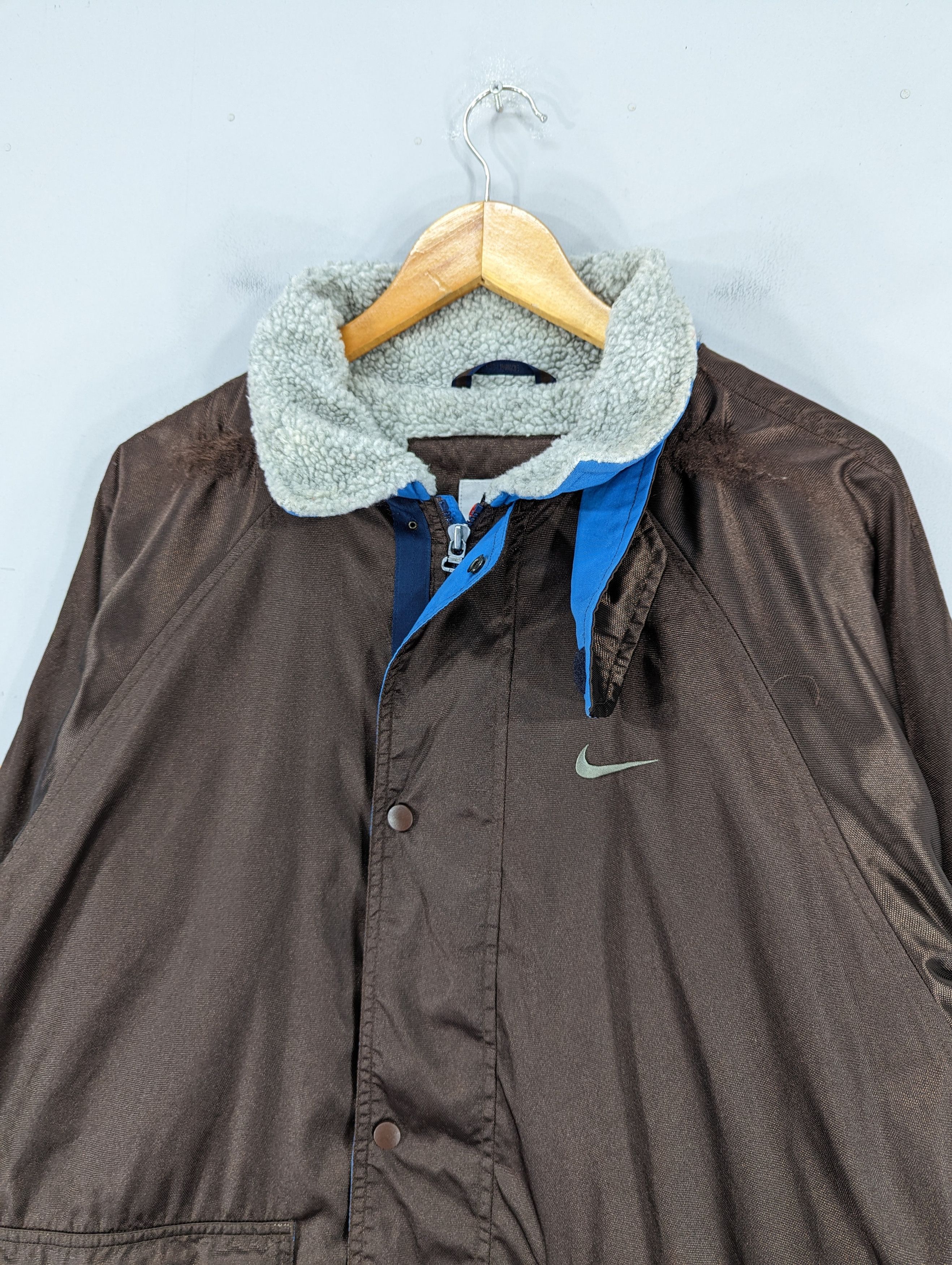 Nike 💥RARE💥Vintage 90s Nike Fleece Snap Button Jacket Size US M / EU 48-50 / 2 - 4 Thumbnail