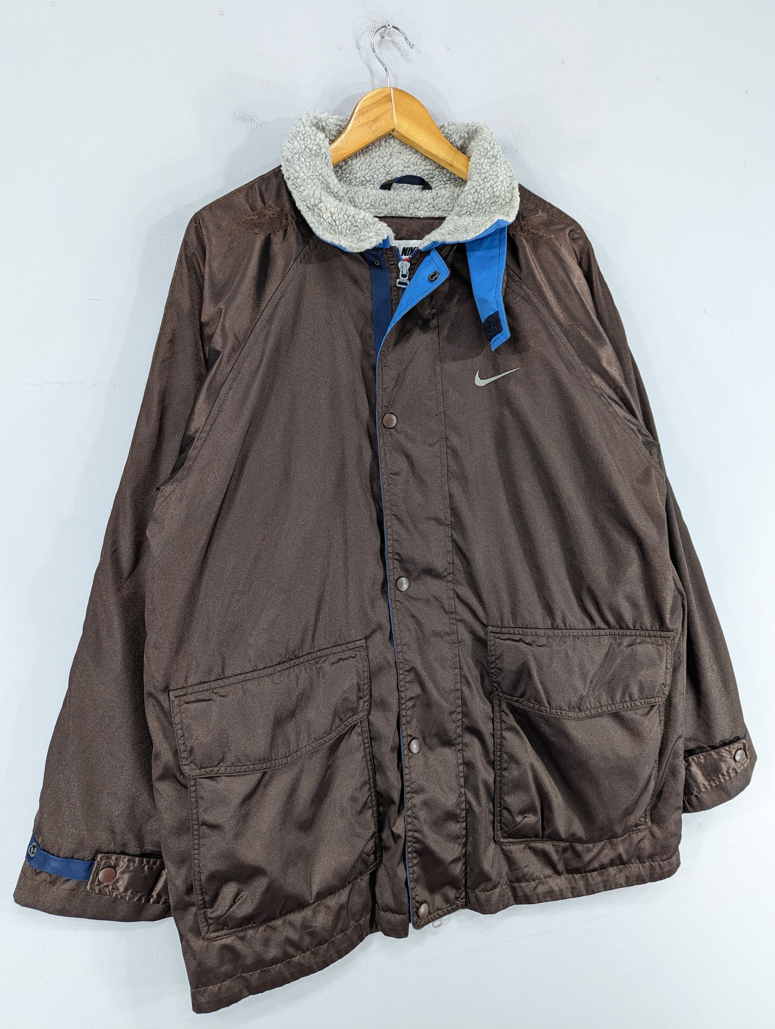 Nike 💥RARE💥Vintage 90s Nike Fleece Snap Button Jacket Size US M / EU 48-50 / 2 - 2 Thumbnail
