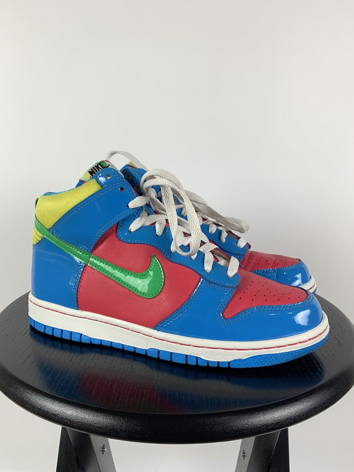 Nike Vintage Nike Rare High Dunk Trainers Mid Pink Blue Yellow Size US 6 / EU 39 - 1 Thumbnail