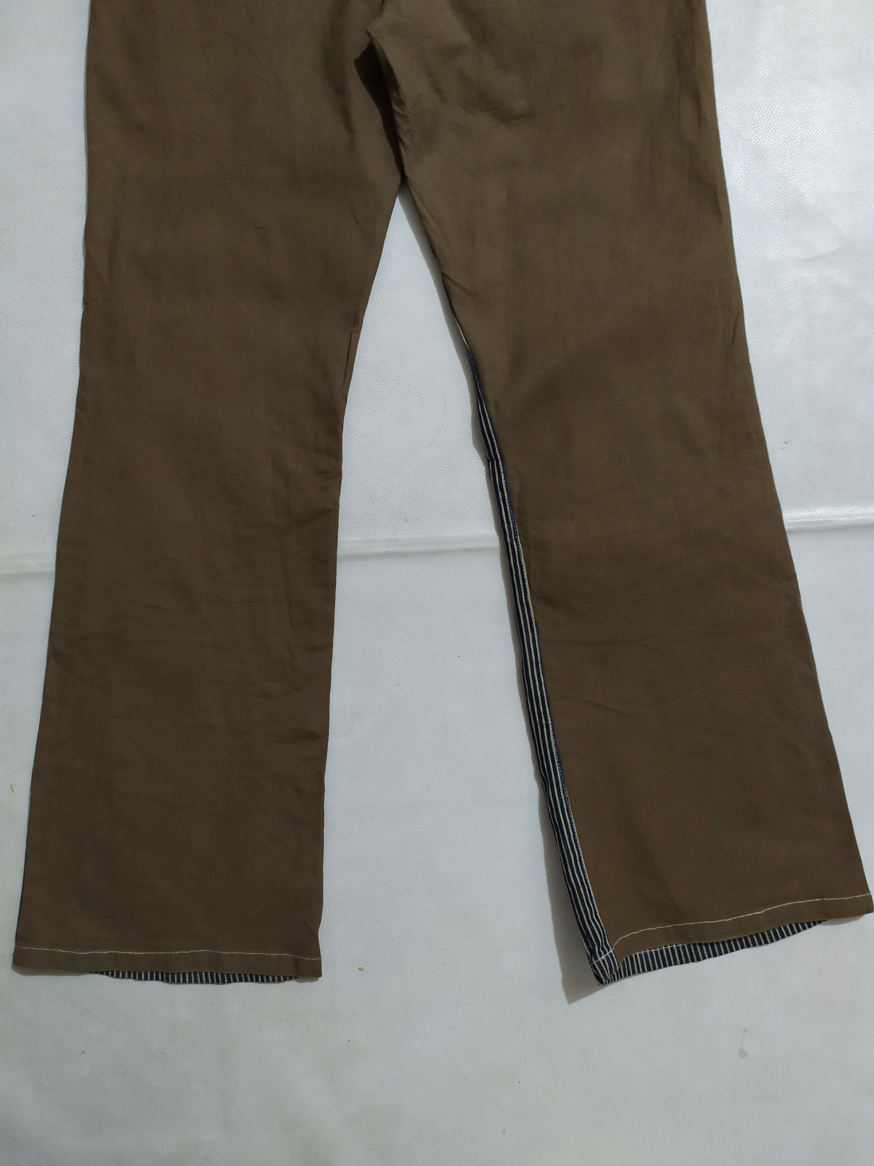 Japanese Brand 🔥Lesporti Stripe Hickory Bush flare Pants 2 Tone Brown Size US 30 / EU 46 - 7 Thumbnail