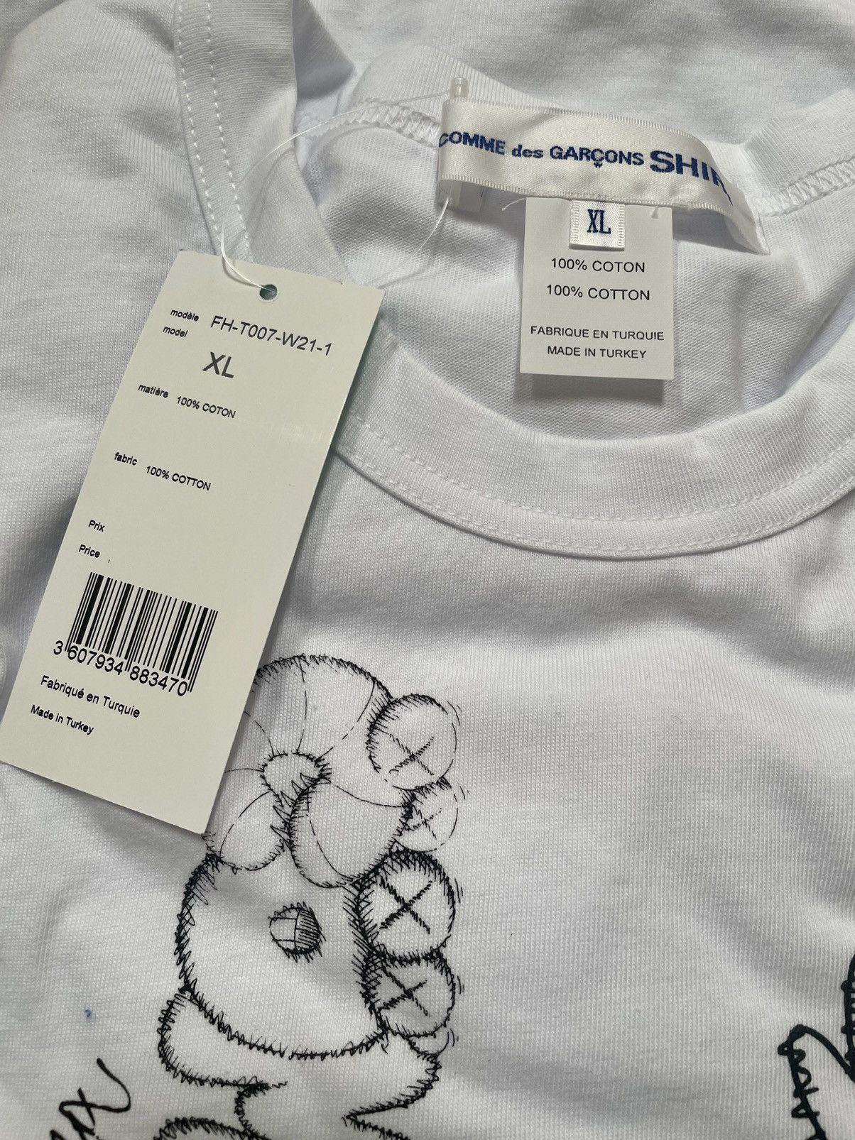 Comme des Garcons SHIRT CDG x KAWS Big Graphic Graffiti Celebration Text Logo Tee XL Size US XL / EU 56 / 4 - 6 Thumbnail
