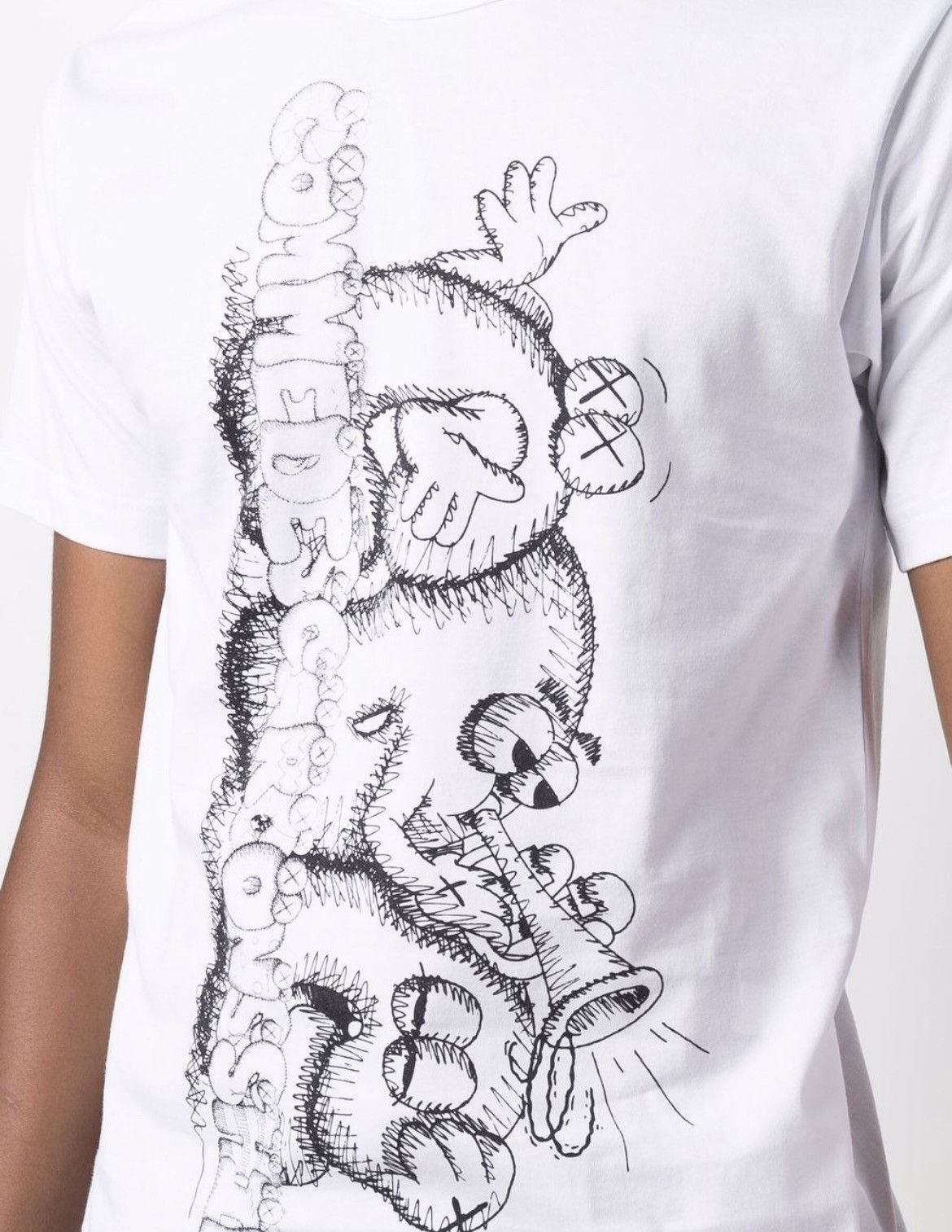 Comme des Garcons SHIRT CDG x KAWS Big Graphic Graffiti Celebration Text Logo Tee XL Size US XL / EU 56 / 4 - 15 Thumbnail