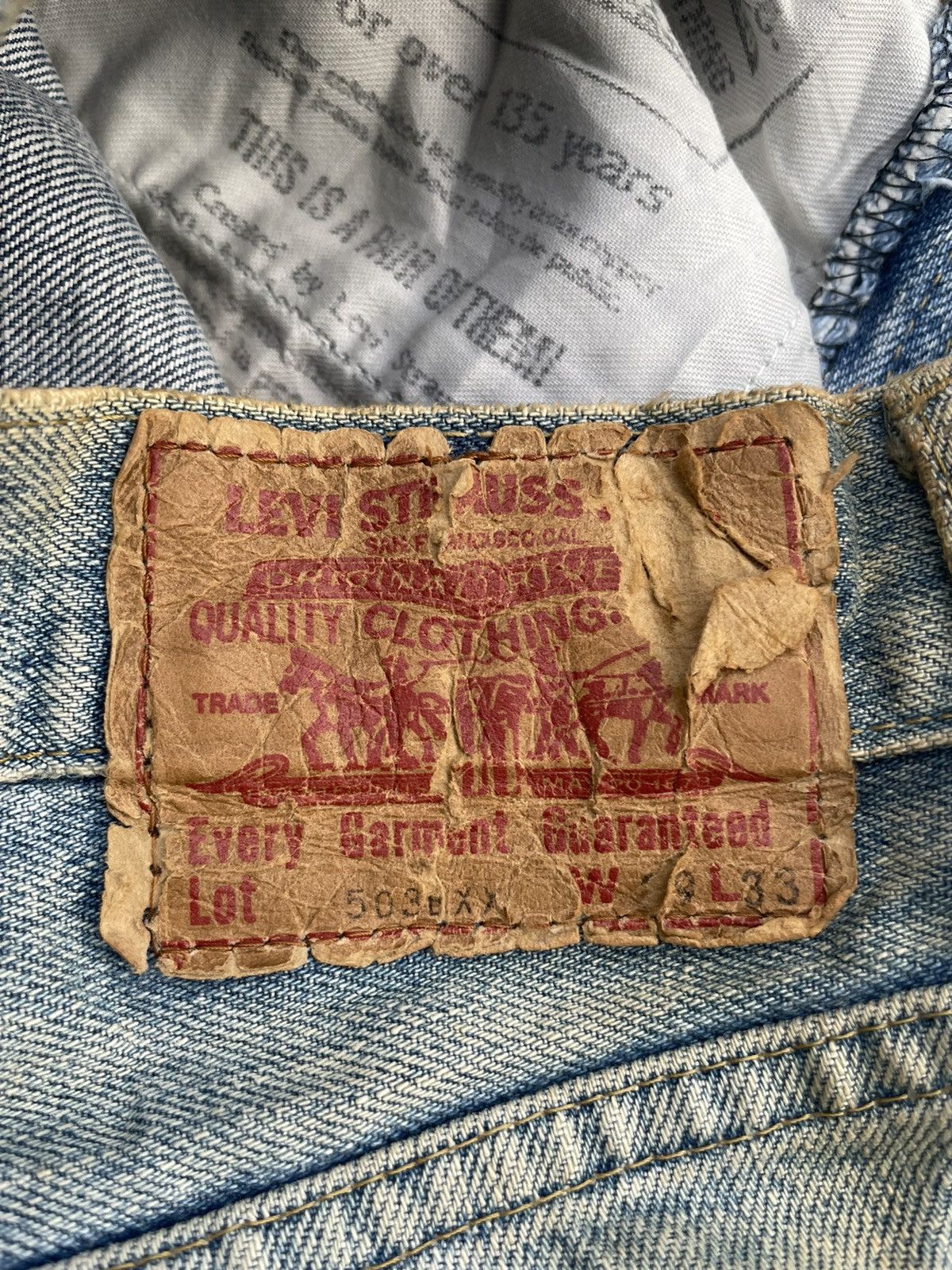 Levi's × Vintage Vintage Levis 503B XX E Aging Faded Wash Denim Size US 29 - 19 Thumbnail