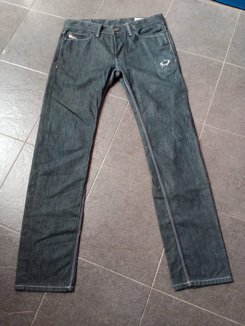 image of Diesel Industry Keever Regular Straight Sample Denim in Dark Blue, Men's (Size 34)