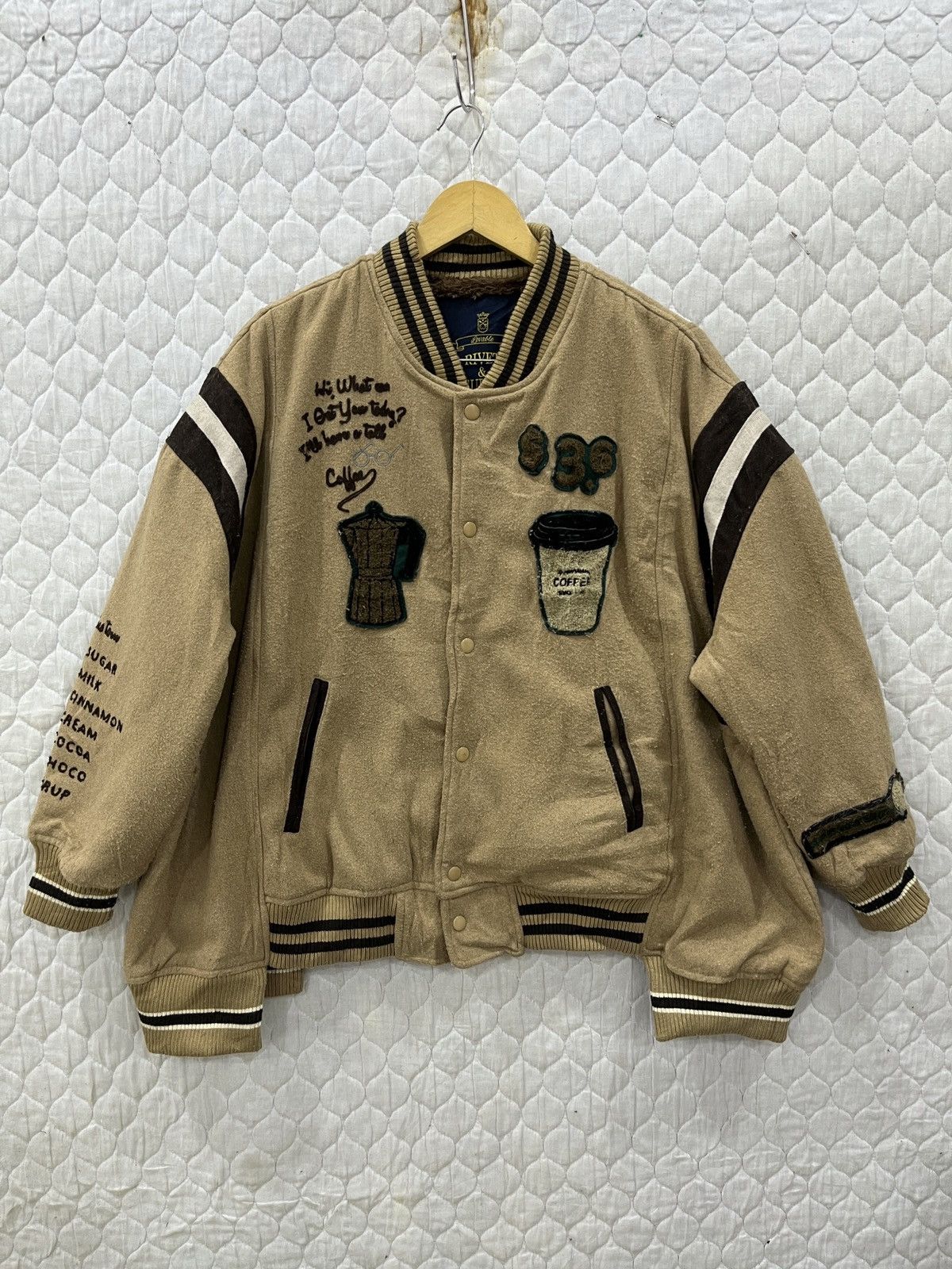🔥🔥🔥STEALS RIVET & SURGE COFFEE VARSITY JACKET