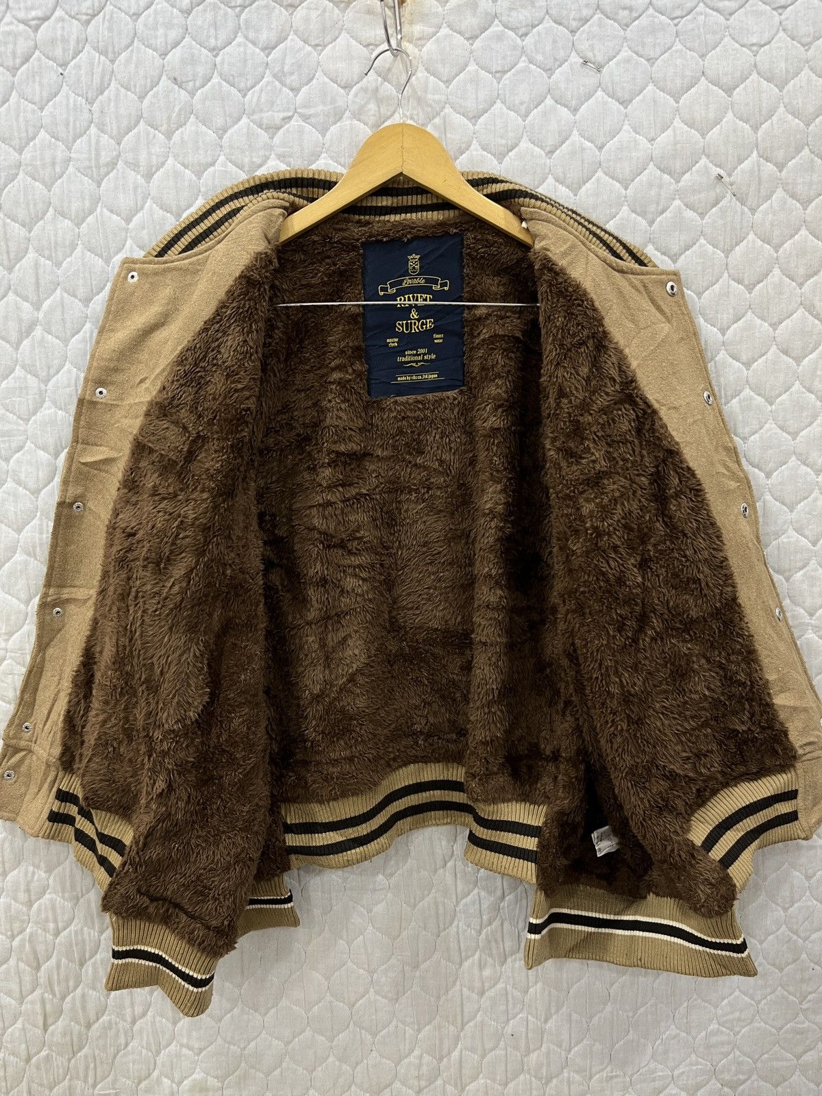 Japanese Brand 🔥🔥🔥STEALS RIVET & SURGE COFFEE VARSITY JACKET Size US XL / EU 56 / 4 - 8 Thumbnail