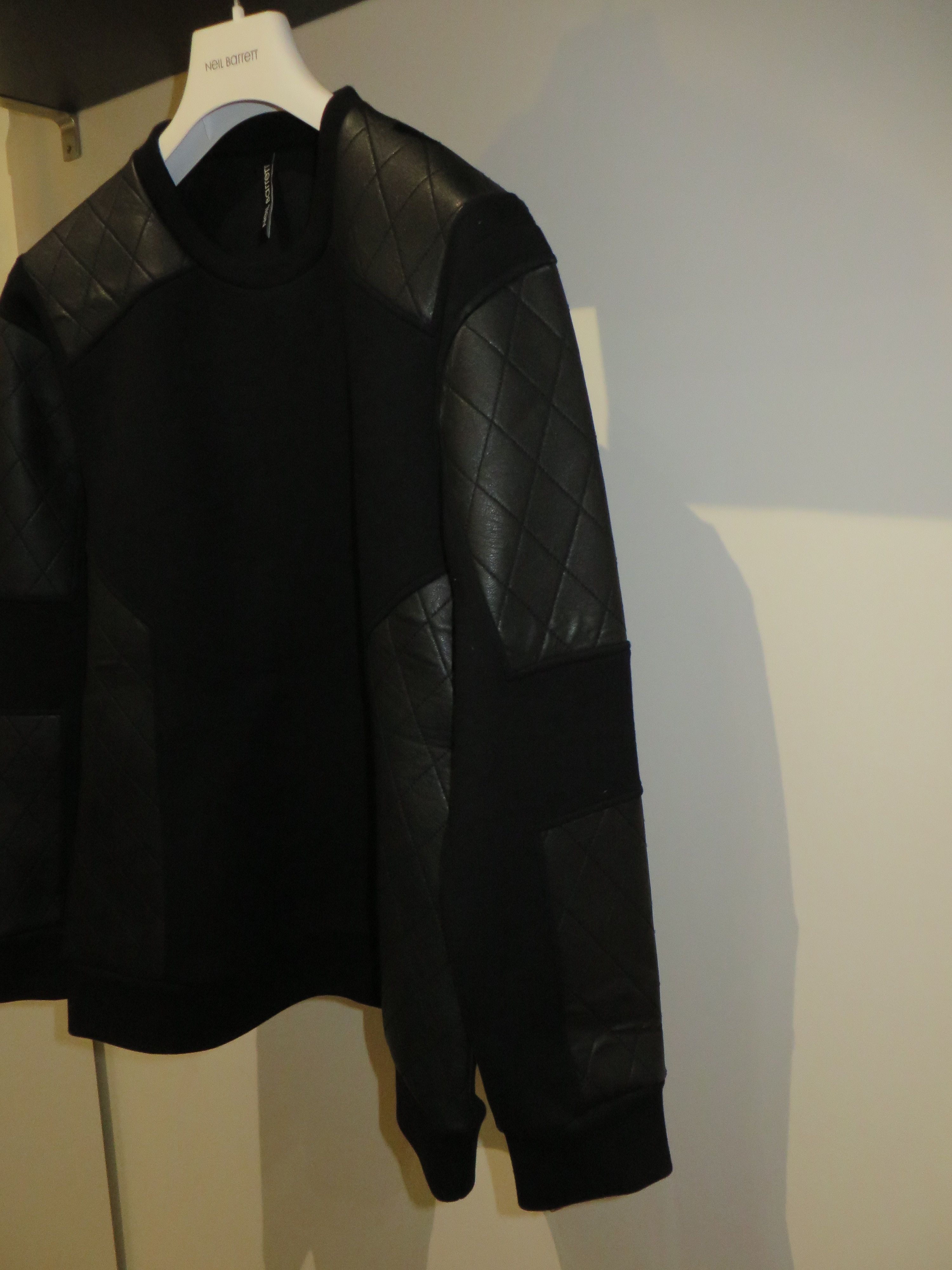 Neil Barrett Quilted leather inserts sweatshirt Size US M / EU 48-50 / 2 - 2 Thumbnail