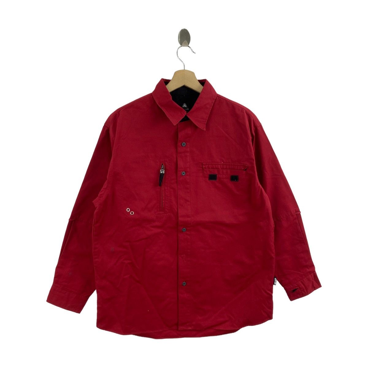 Vintage AIRWALK Skateboard Japanese Brand Button Up Red