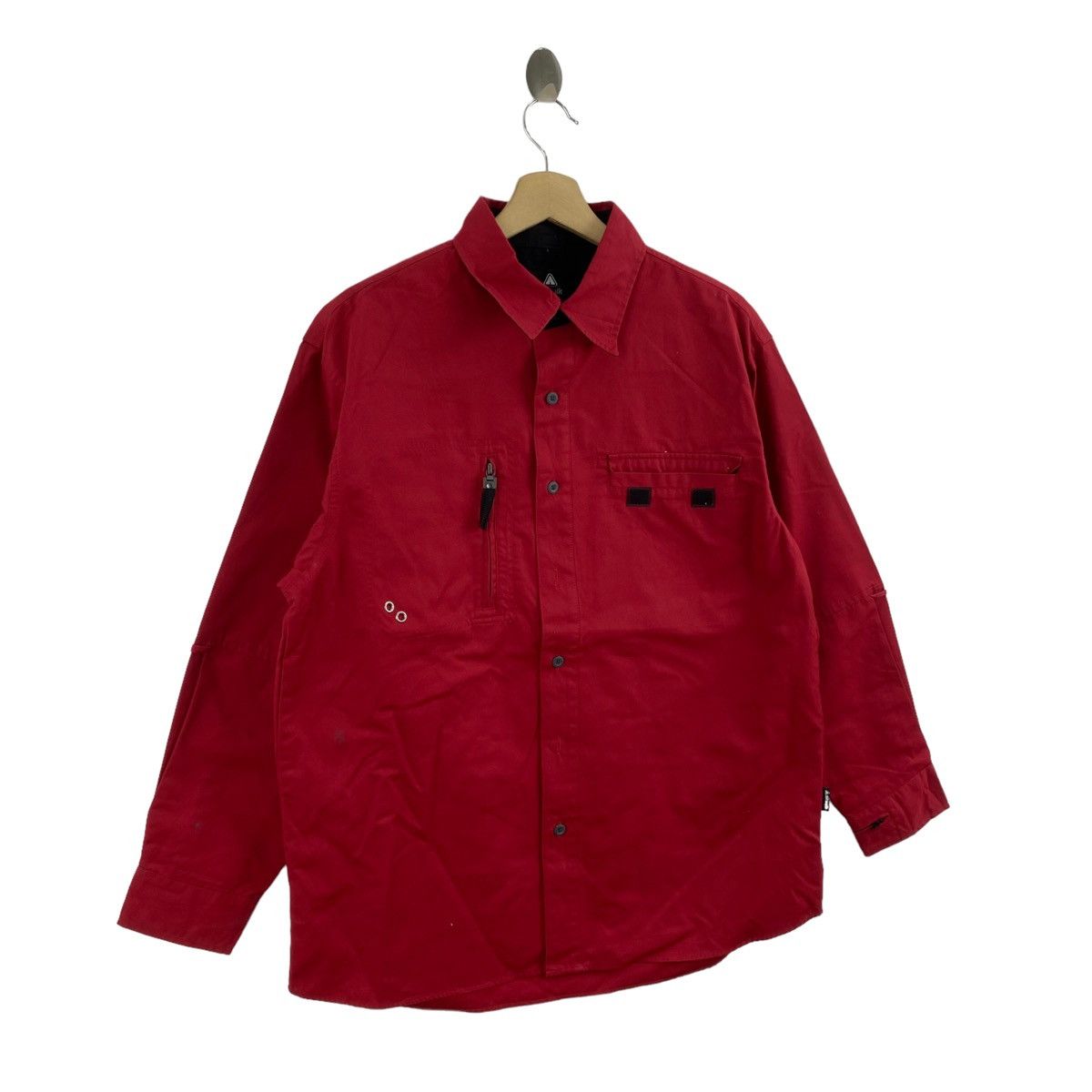 Vintage AIRWALK Skateboard Japanese Brand Button Up Red