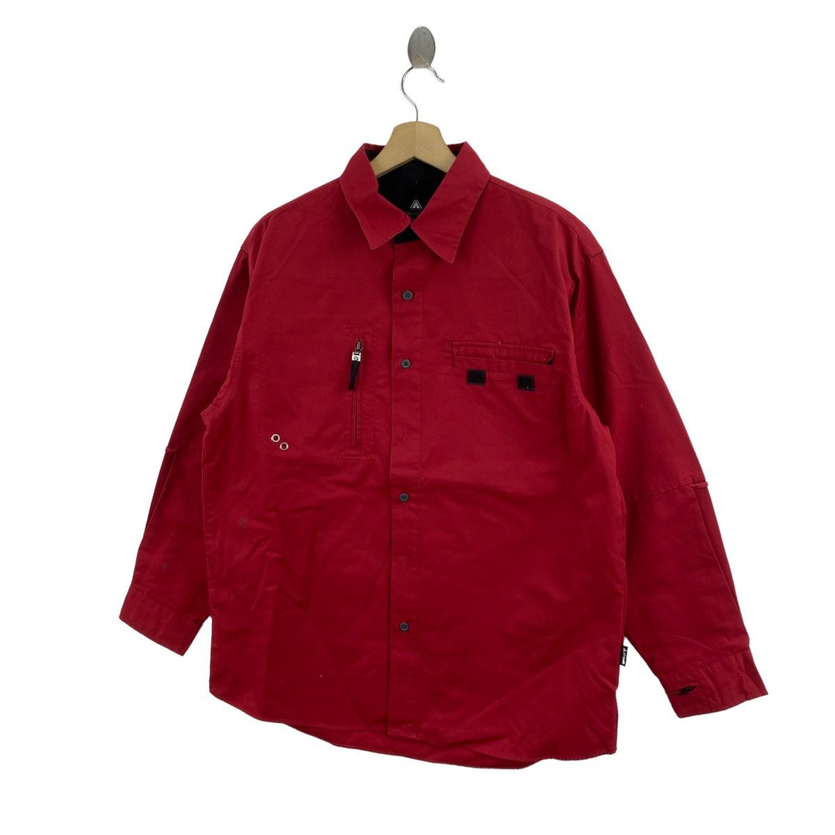 Vintage AIRWALK Skateboard Japanese Brand Button Up Red