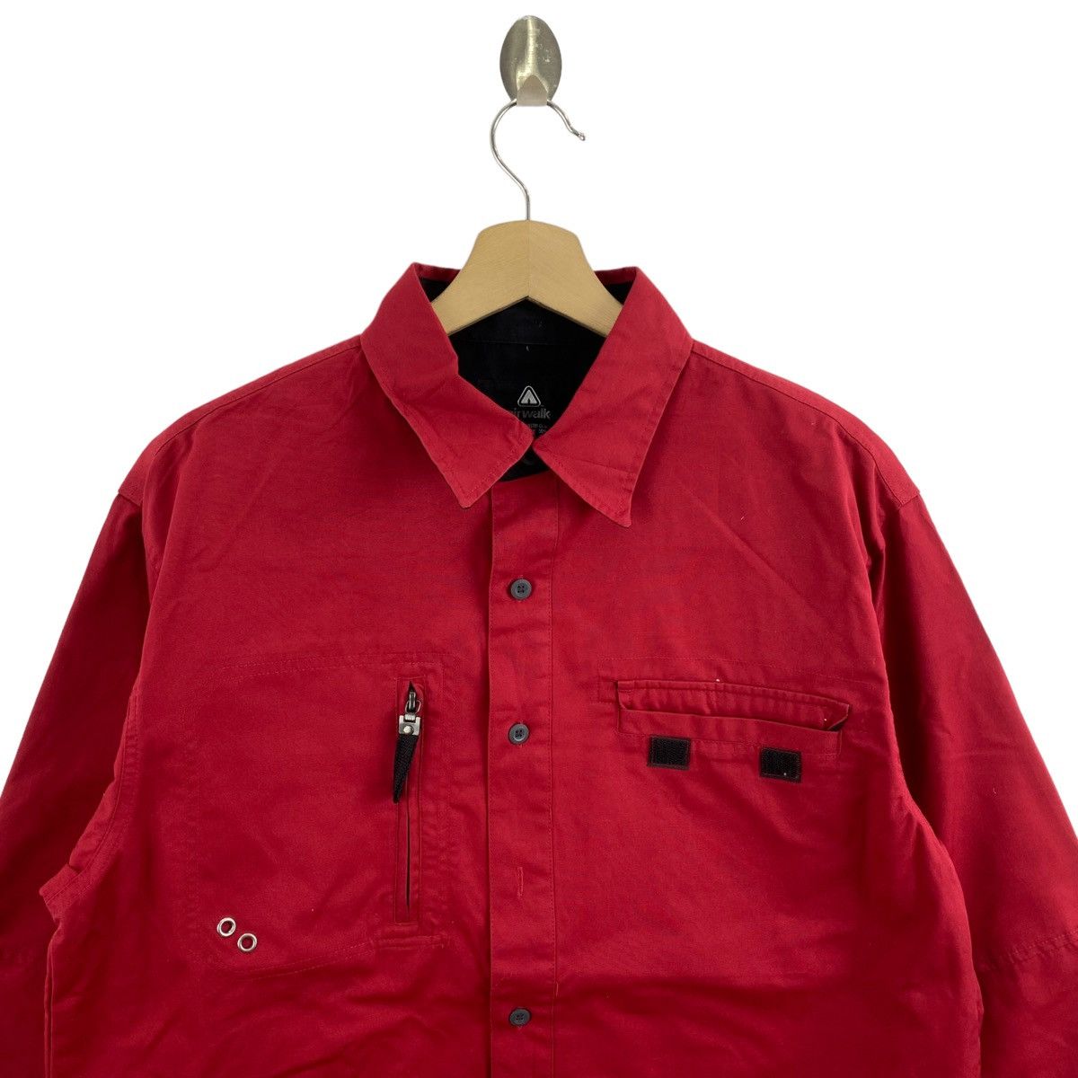 Vintage AIRWALK Skateboard Japanese Brand Button Up Red