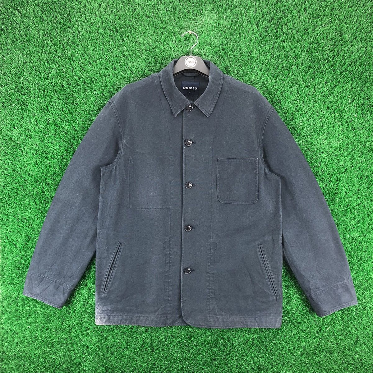 image of Uniqlo Chore Jacket Duck Canvas Workwear Style in Blue, Men's (Size Medium)