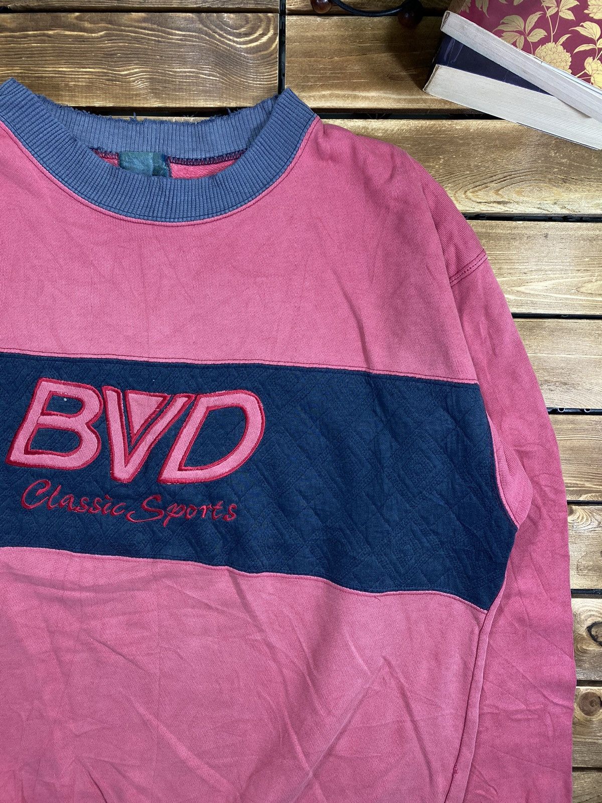 Japanese Brand × Vintage Vintage BVD Distressed Nicely faded Sweatshirt Big Logo L Size US L / EU 52-54 / 3 - 4 Thumbnail
