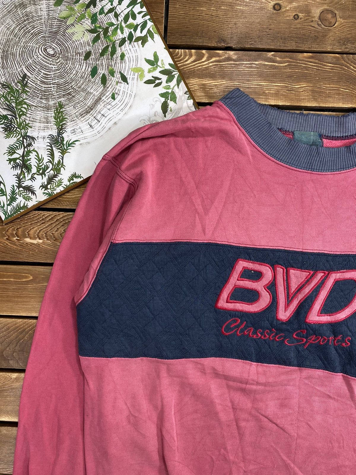 Japanese Brand × Vintage Vintage BVD Distressed Nicely faded Sweatshirt Big Logo L Size US L / EU 52-54 / 3 - 5 Thumbnail