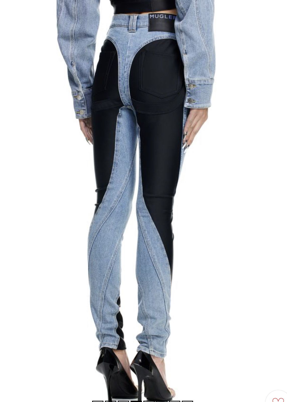 Jean Skinny Femme Mugler X H&M - Taille US 4 / FR 36 - Bleu Noir Spirale - Neuf Avec étiquettes Et Cintre Offert