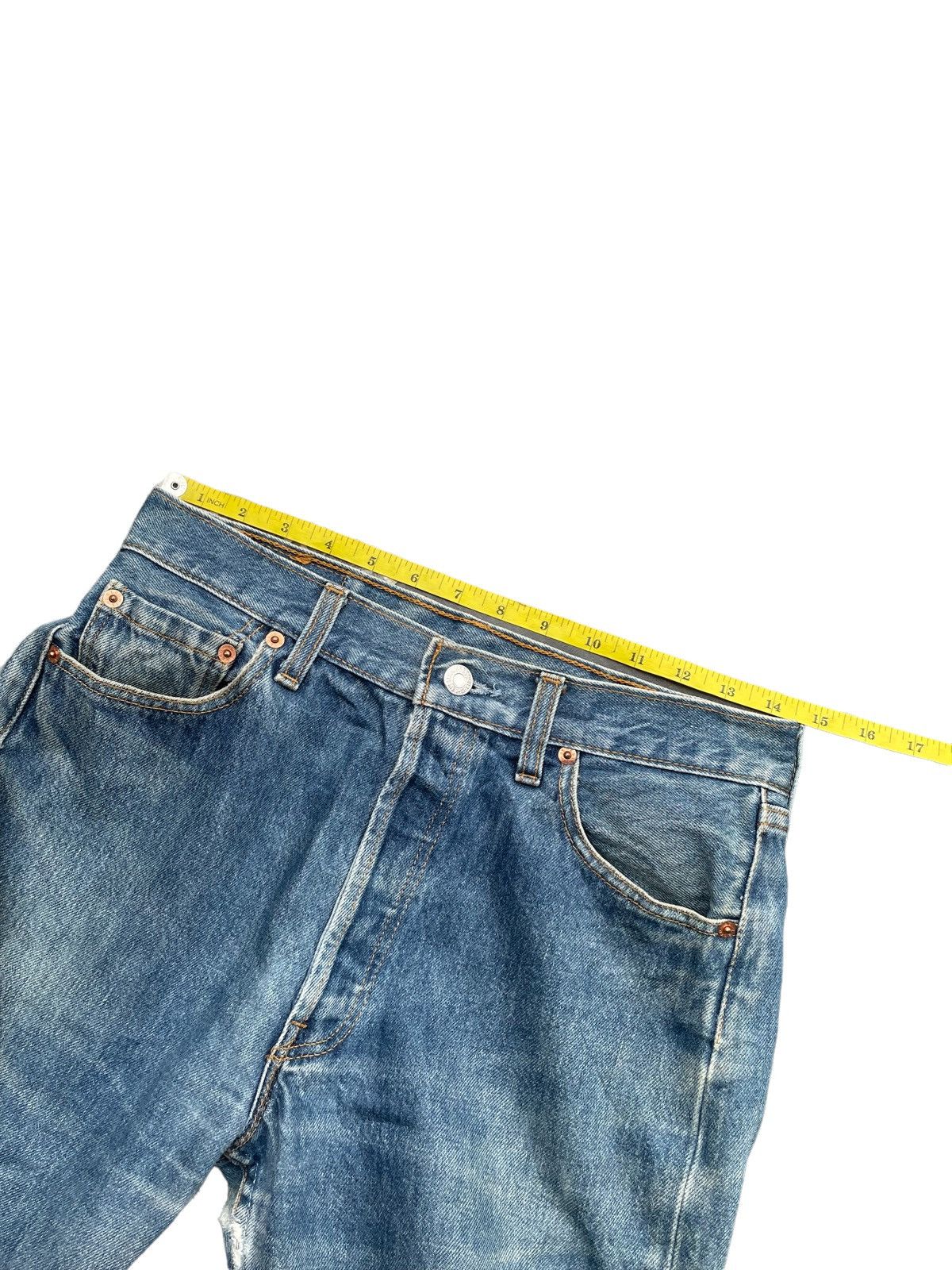 Levi's Vintage 1997 Levis 501 e UK Distressed Denim Size US 30 / EU 46 - 2 Thumbnail